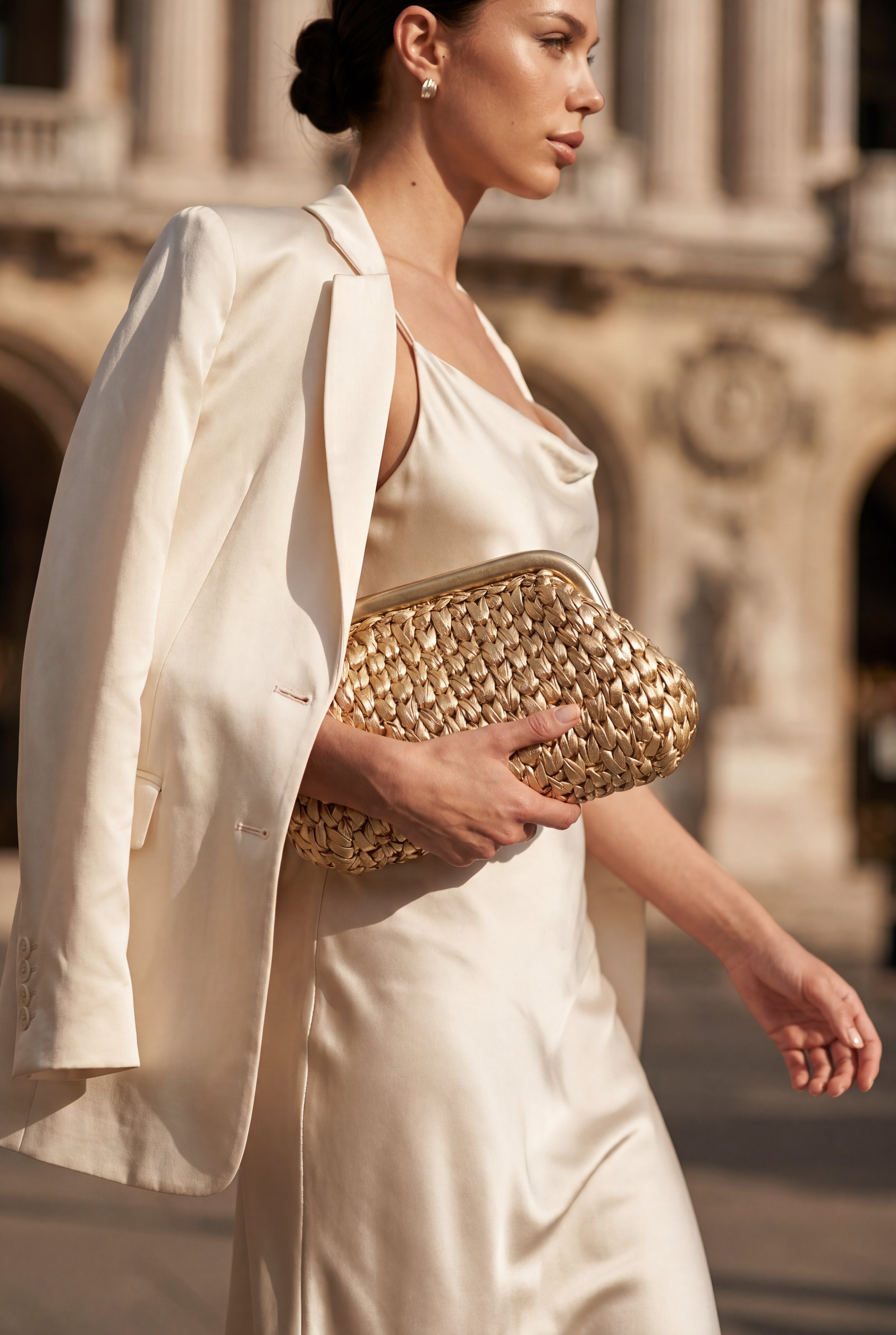 Champagne Metallic Clutch