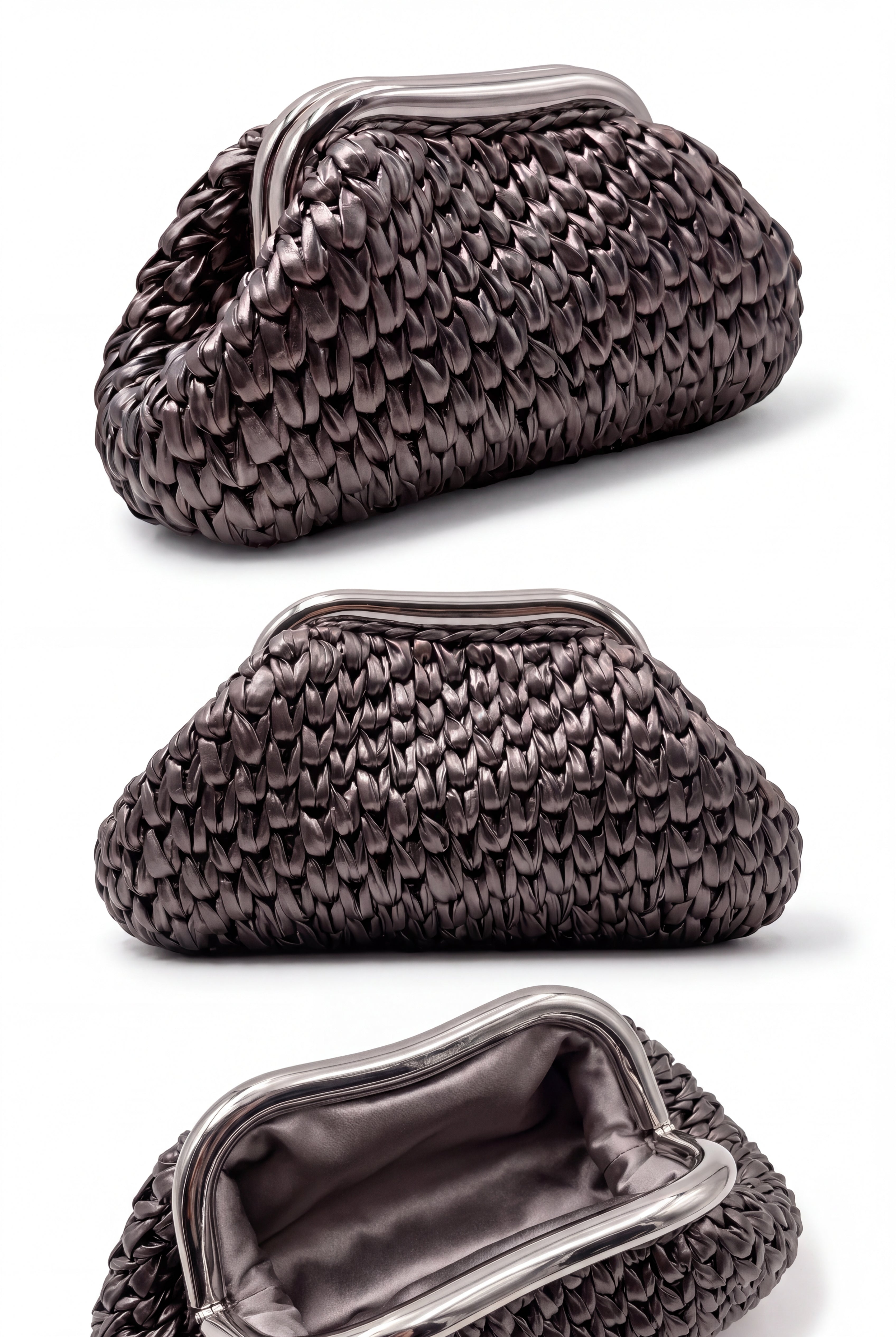 Dark Silver Metallic Clutch