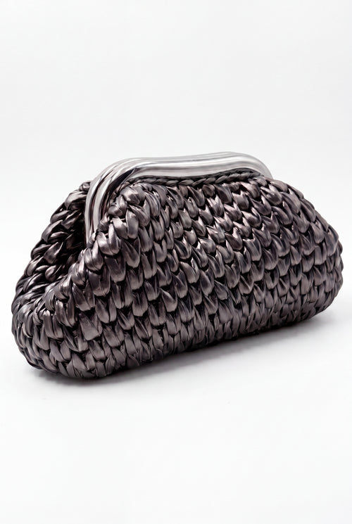 Dark Silver Metallic Clutch