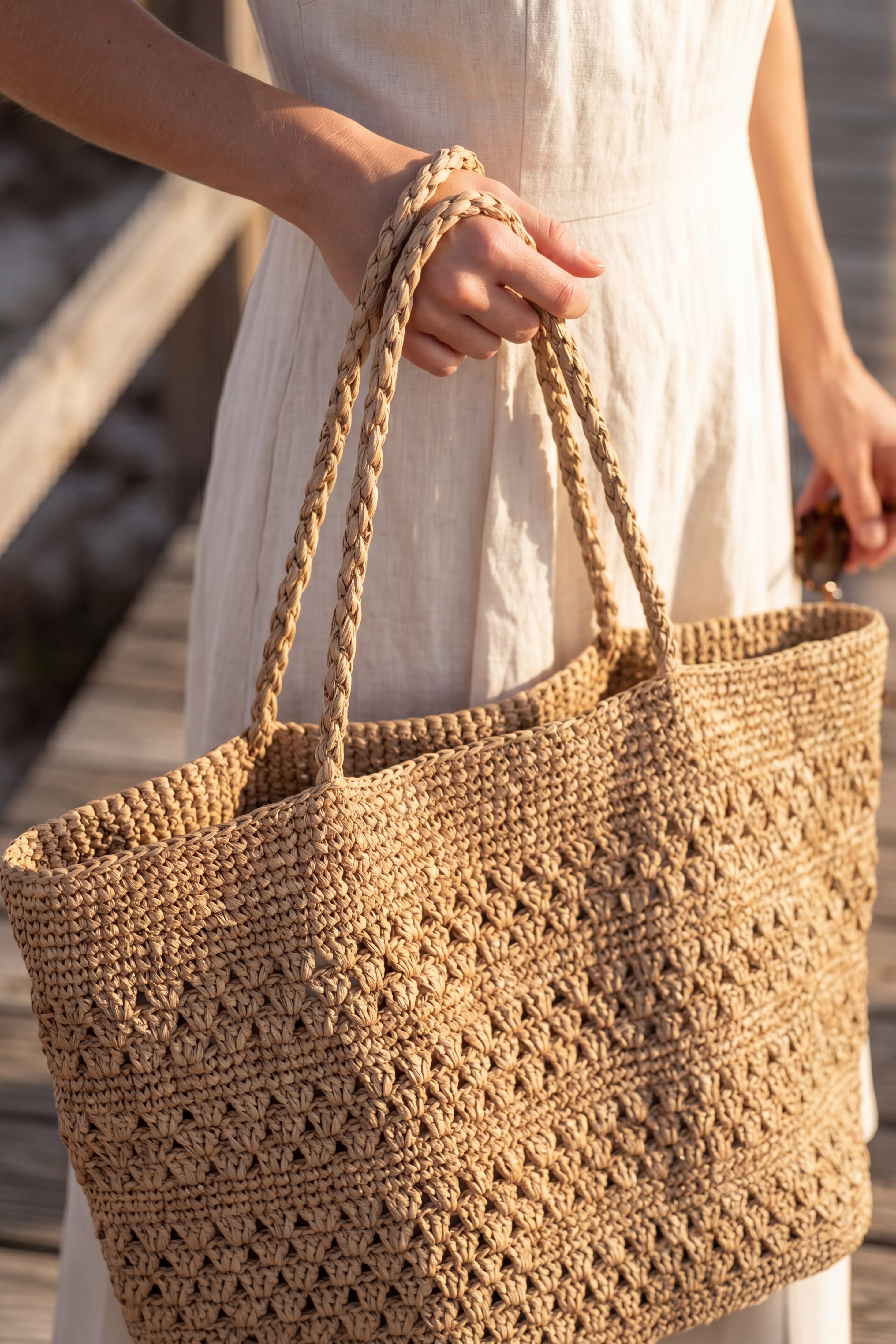 Luma Raffia Tote Bag