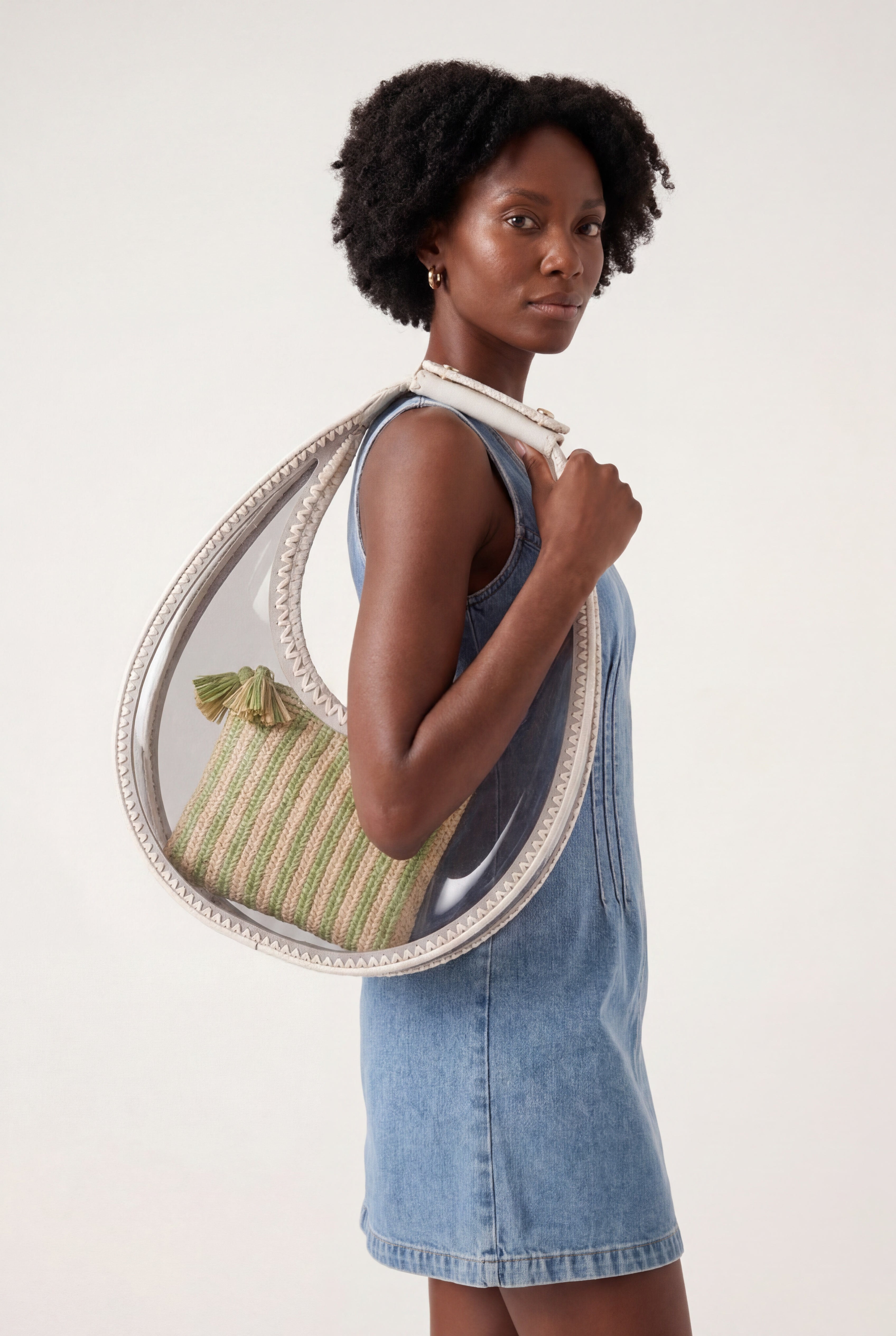 Moon Clear Grey Shoulder Bag