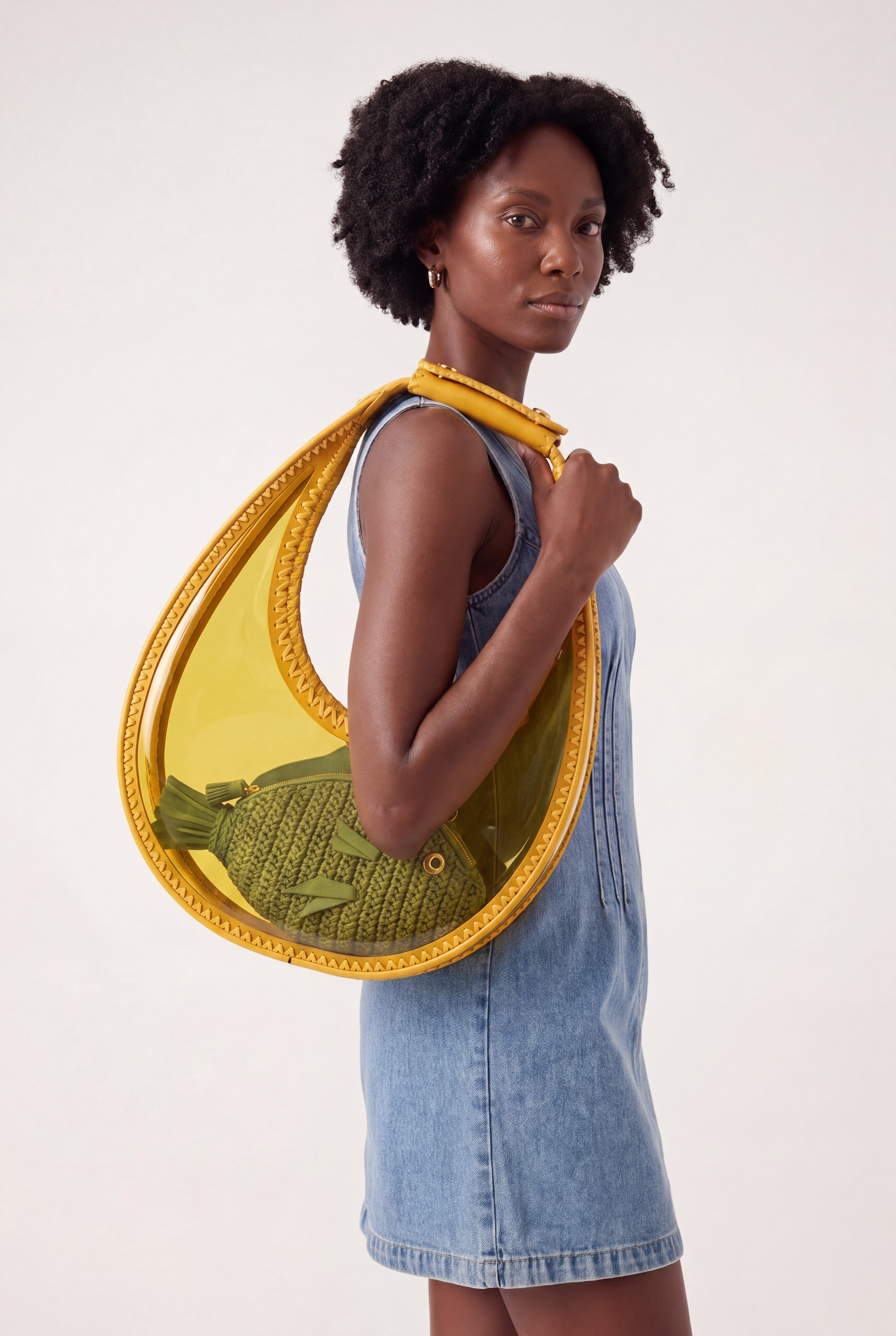 Moon Clear Yellow Shoulder Bag