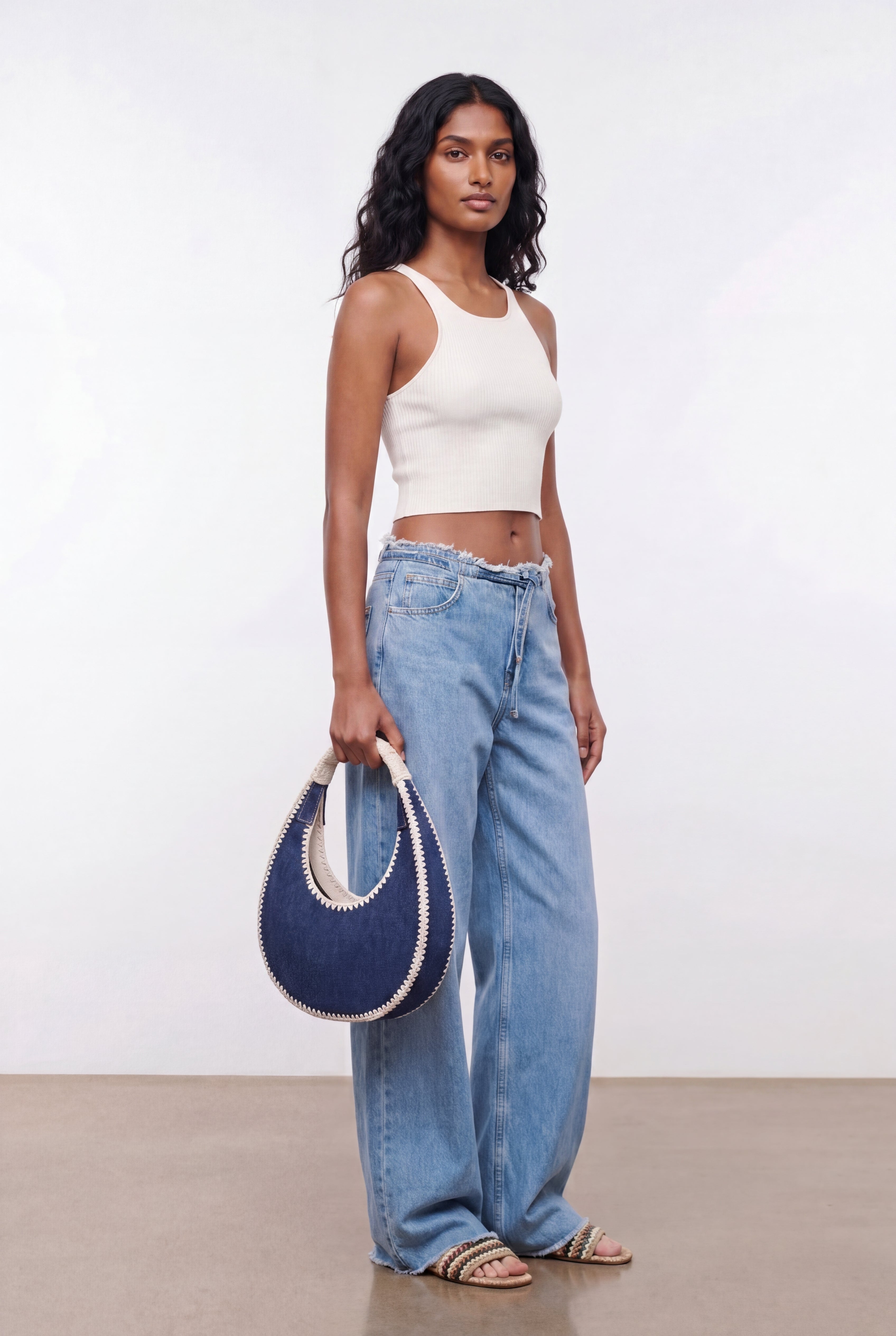 Moon Denim Shoulder Bag