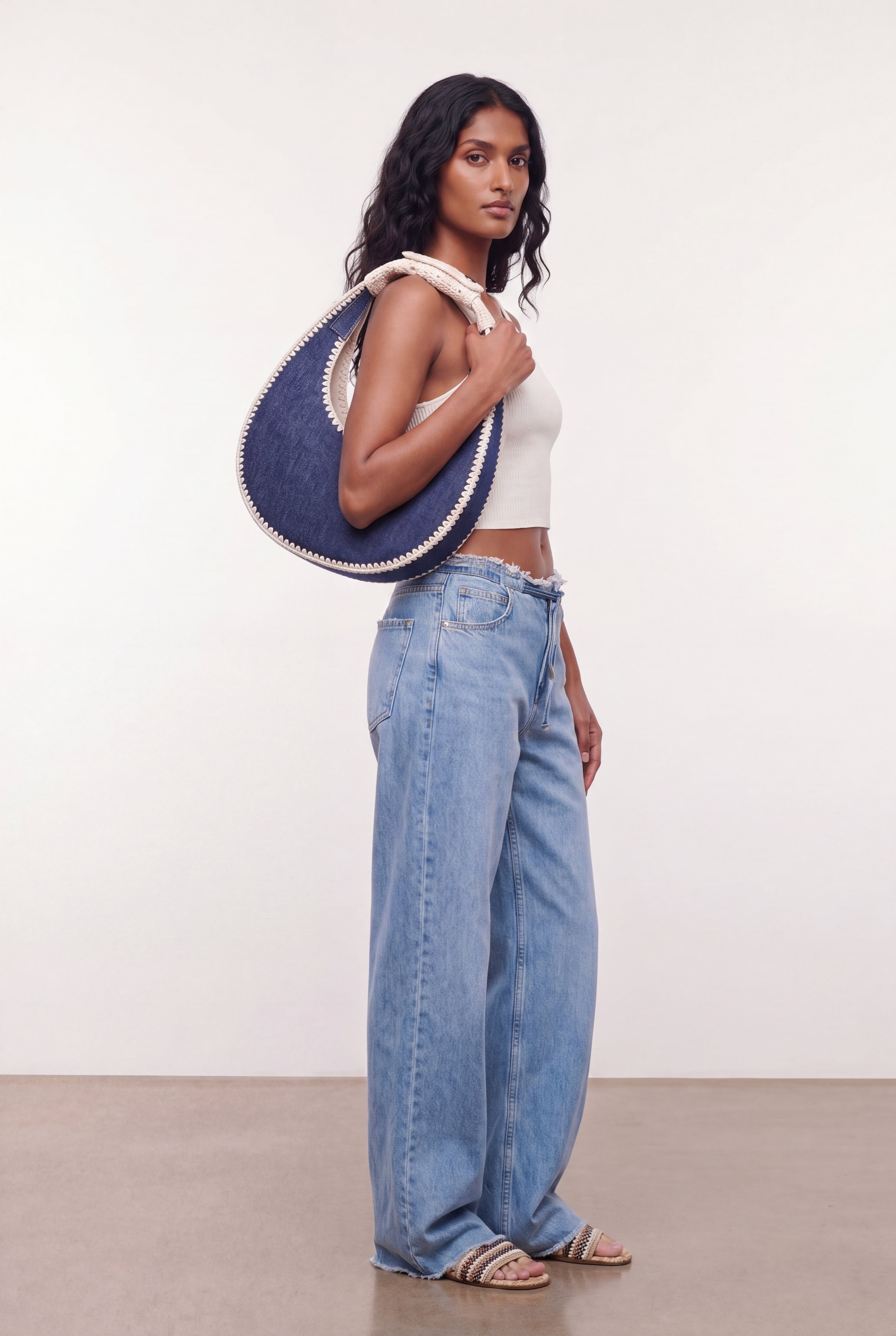 Moon Denim Shoulder Bag