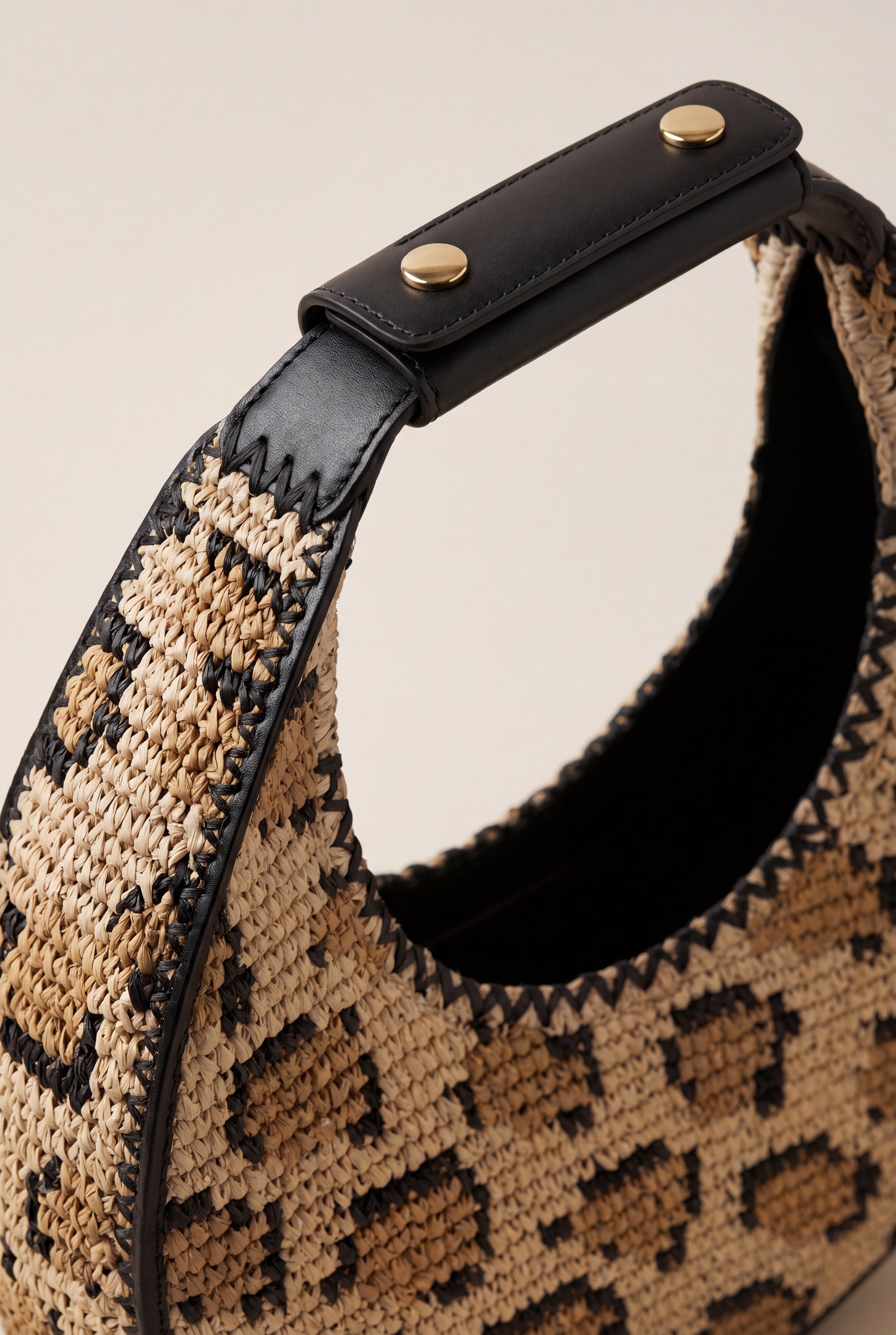 Moon Leopard Black Shoulder Bag