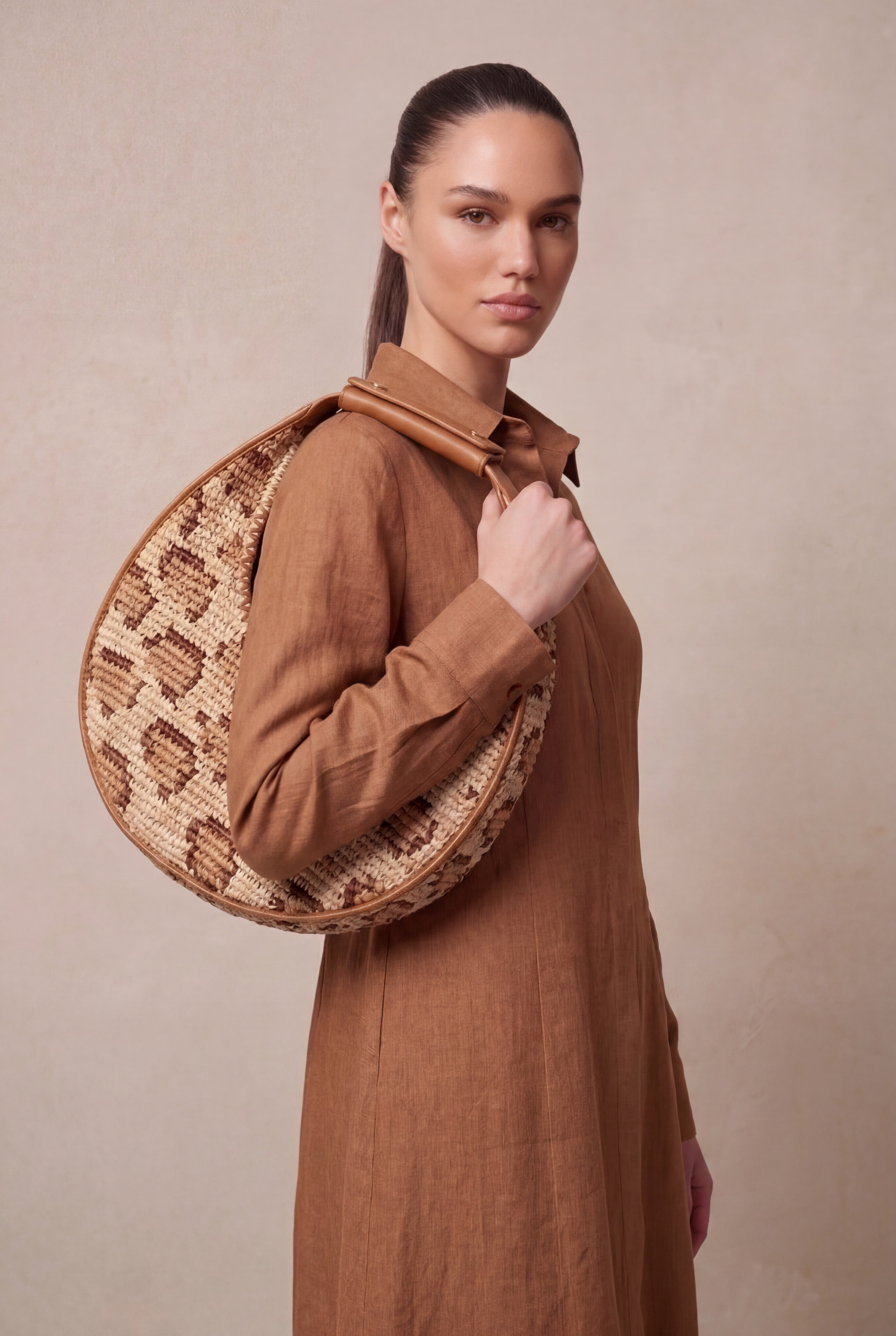 Moon Leopard Tan Shoulder Bag