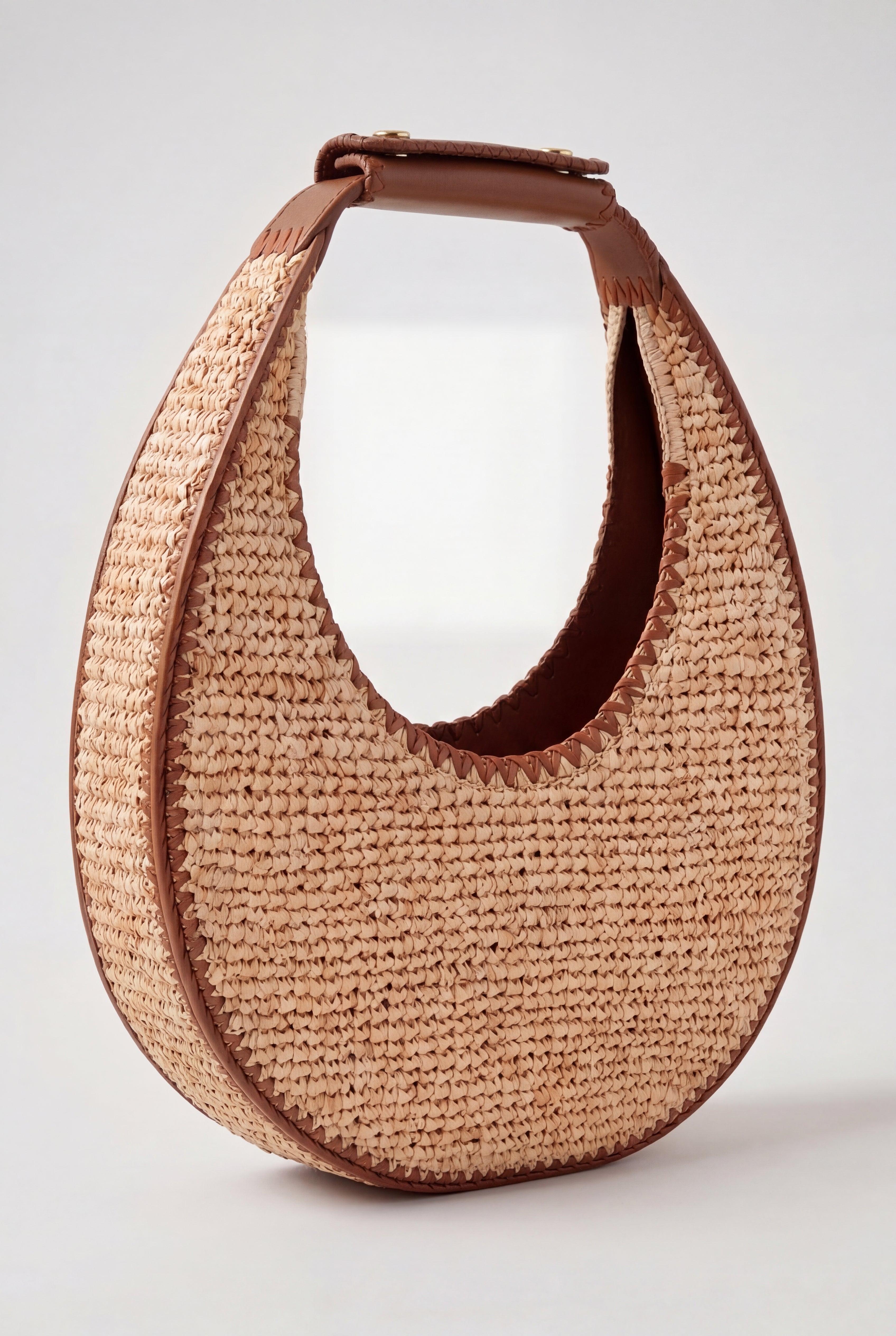 Moon Natural Raffia Shoulder Bag