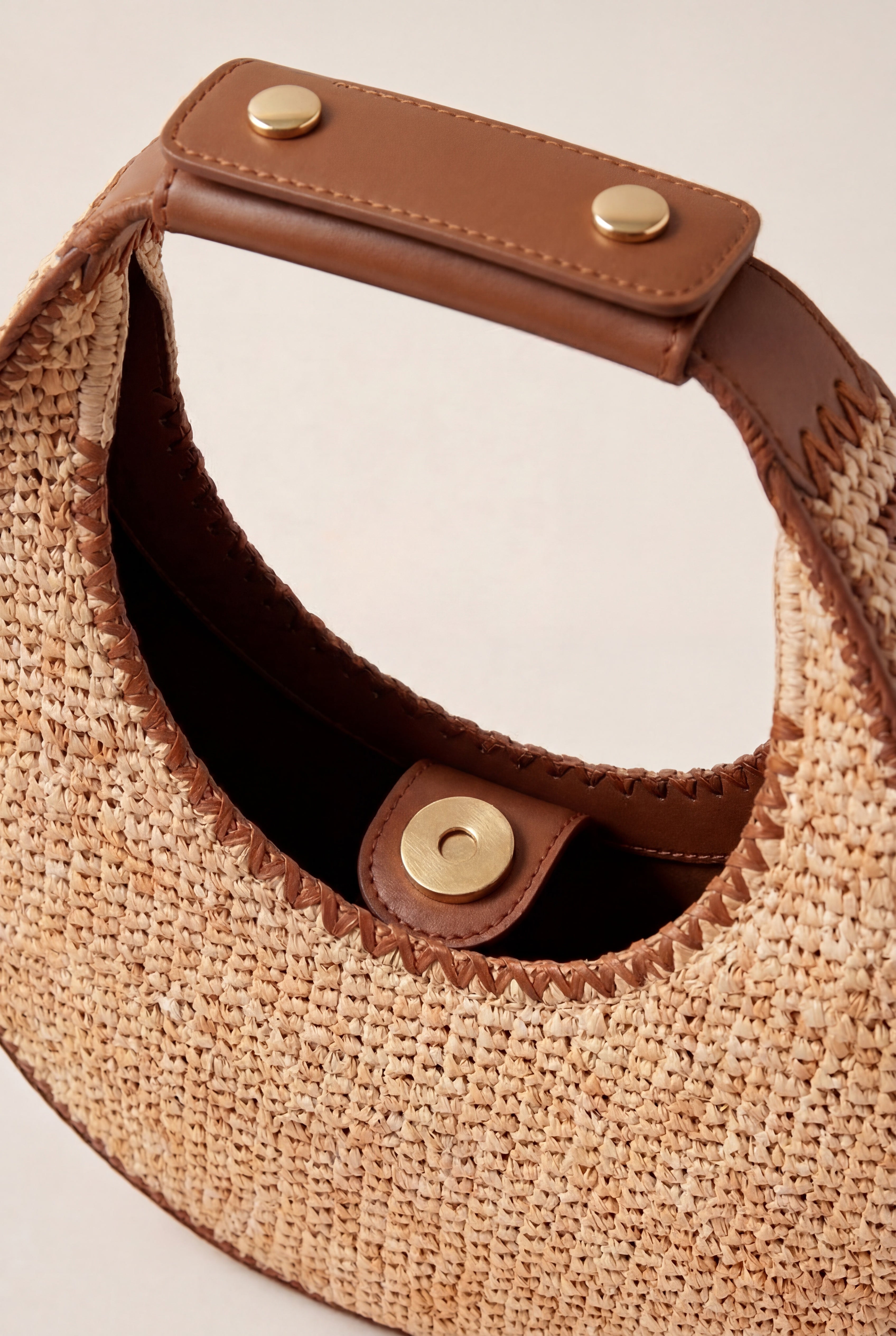 Moon Natural Raffia Shoulder Bag