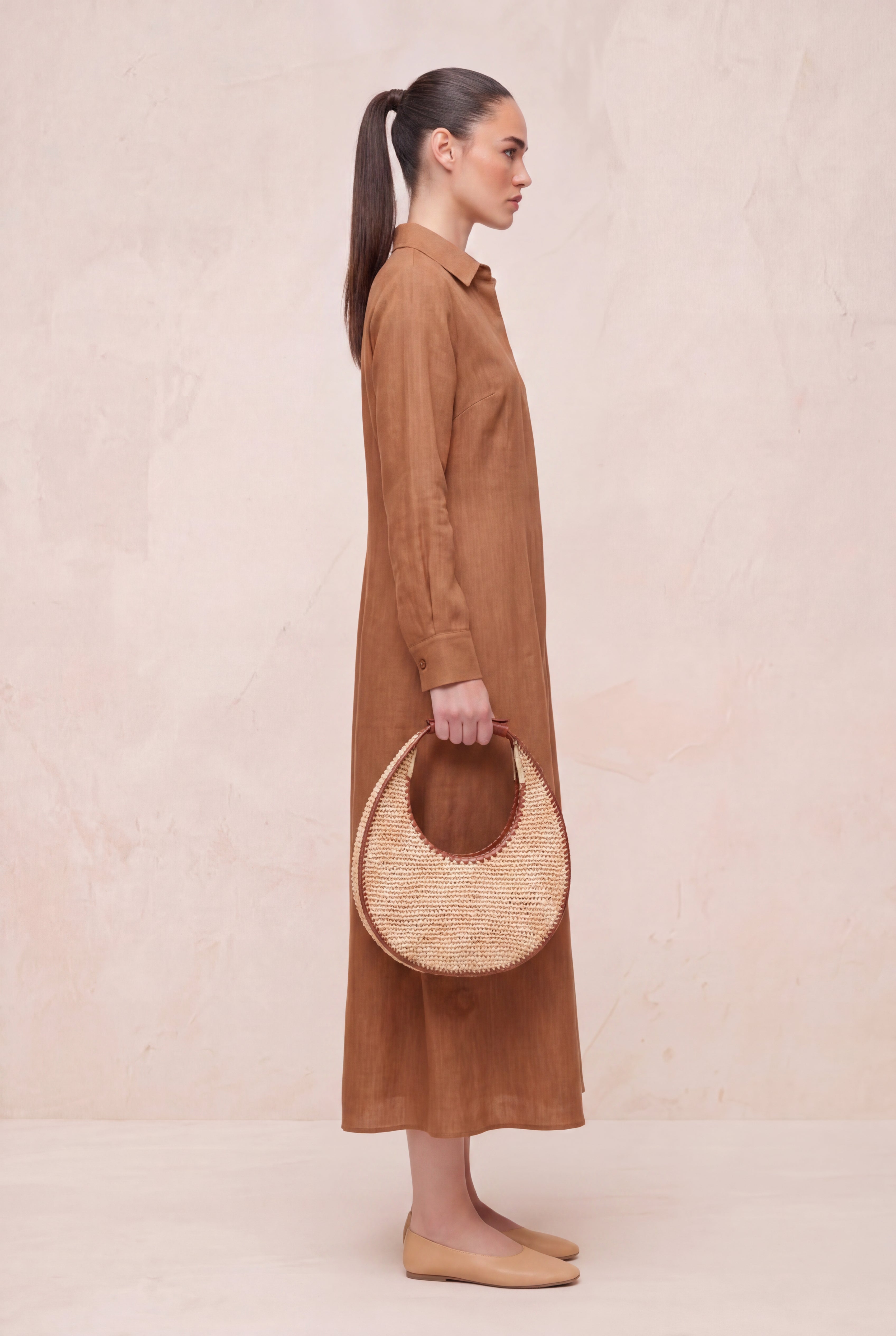 Moon Natural Raffia Shoulder Bag