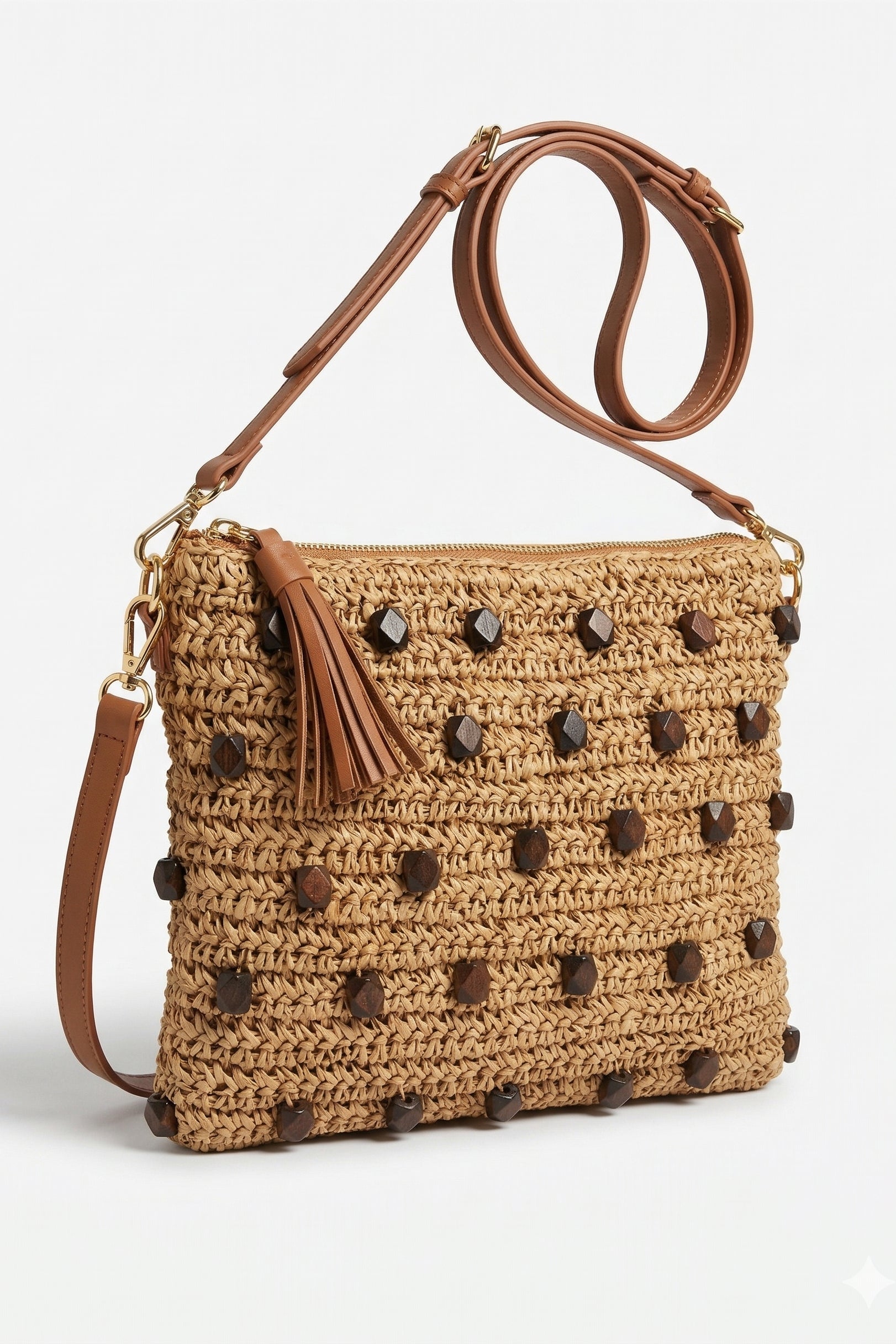 Nora Raffia Crossbody Bag
