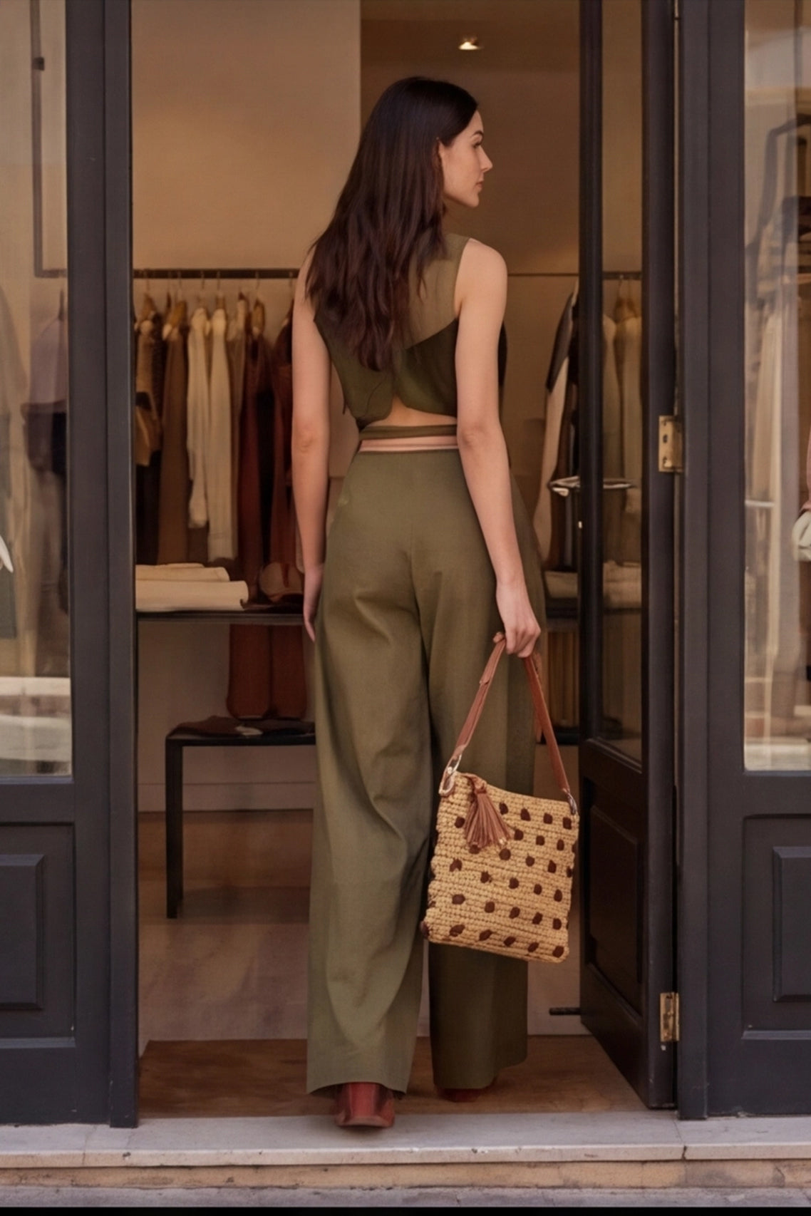 Nora Raffia Crossbody Bag