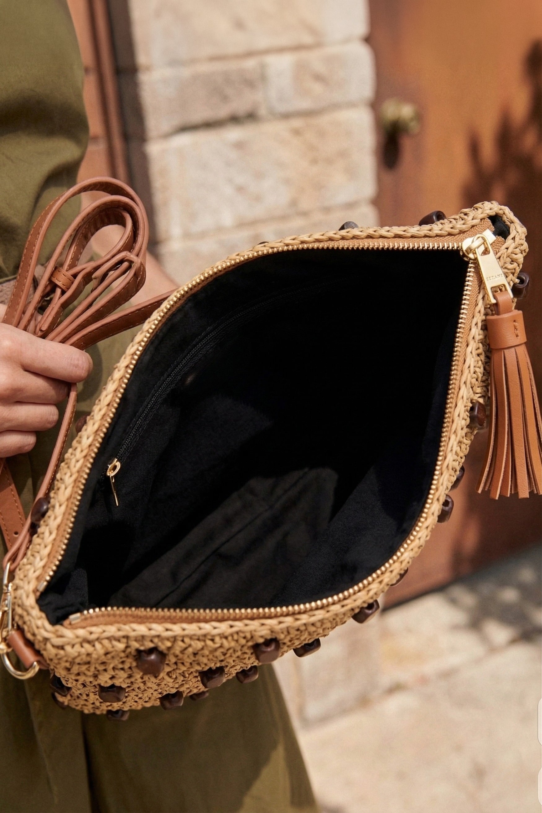 Nora Raffia Crossbody Bag