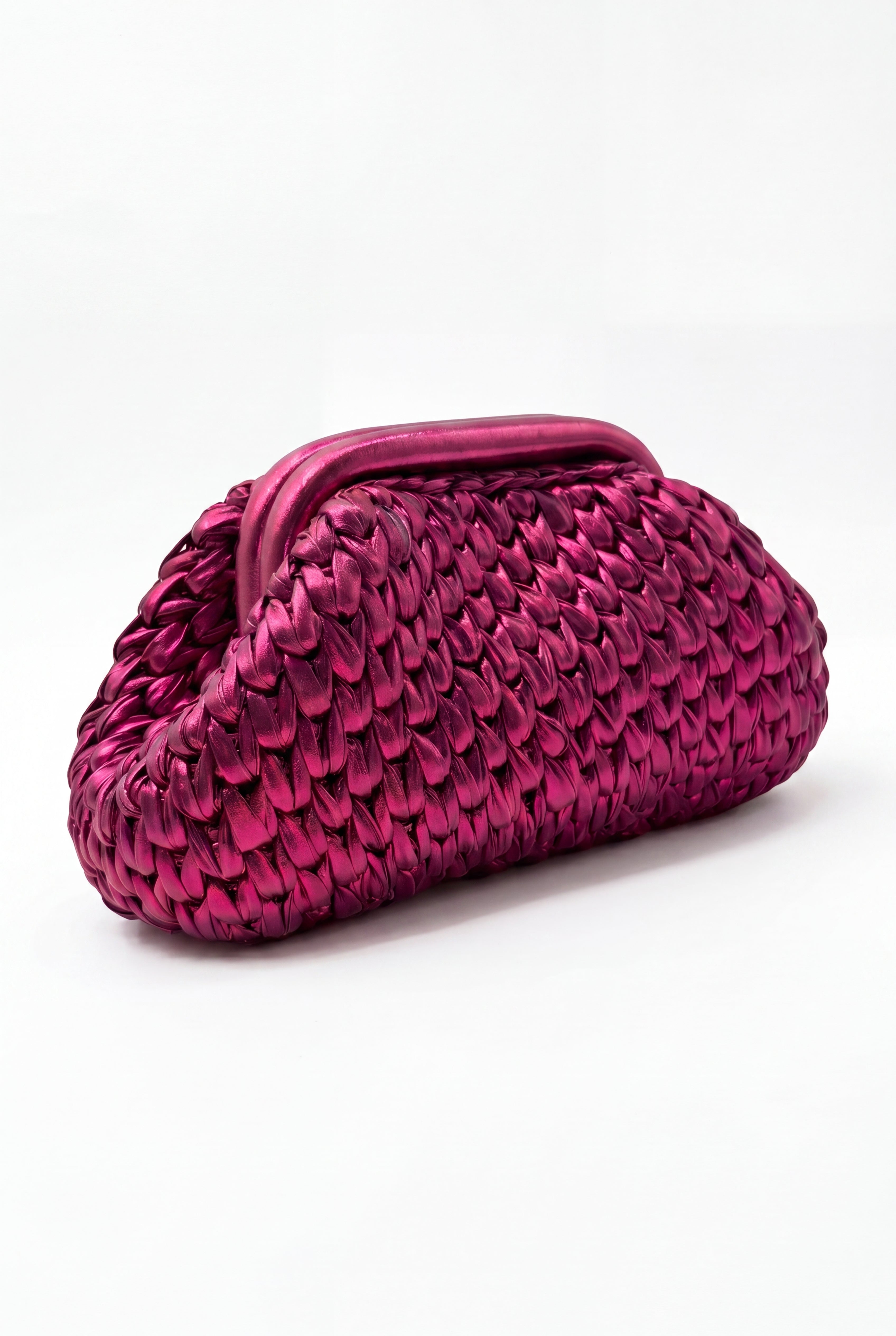 Fuchsia Pink Metallic Clutch