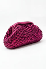 Fuchsia Pink Metallic Clutch