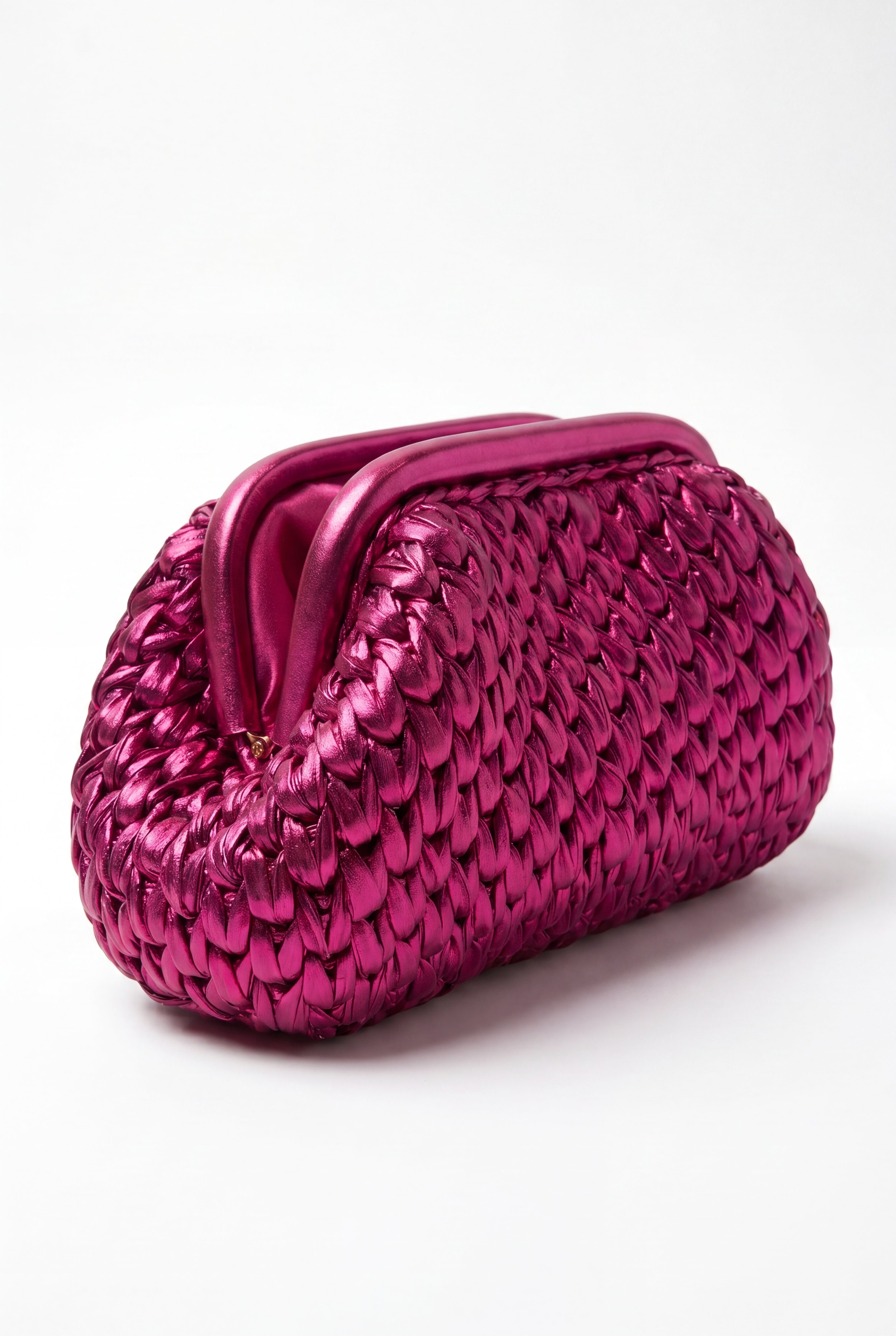 Fuchsia Pink Metallic Clutch