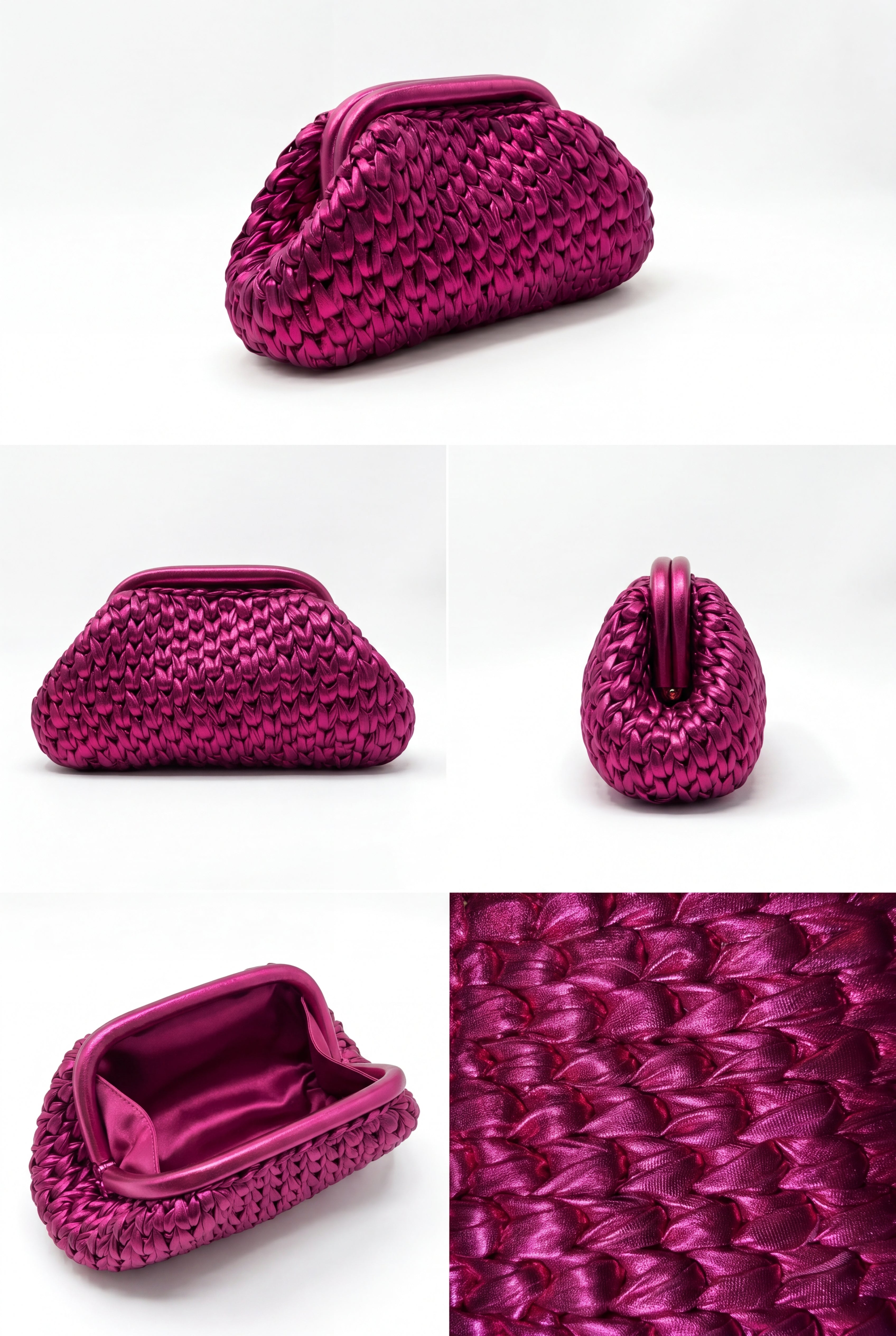 Fuchsia Pink Metallic Clutch