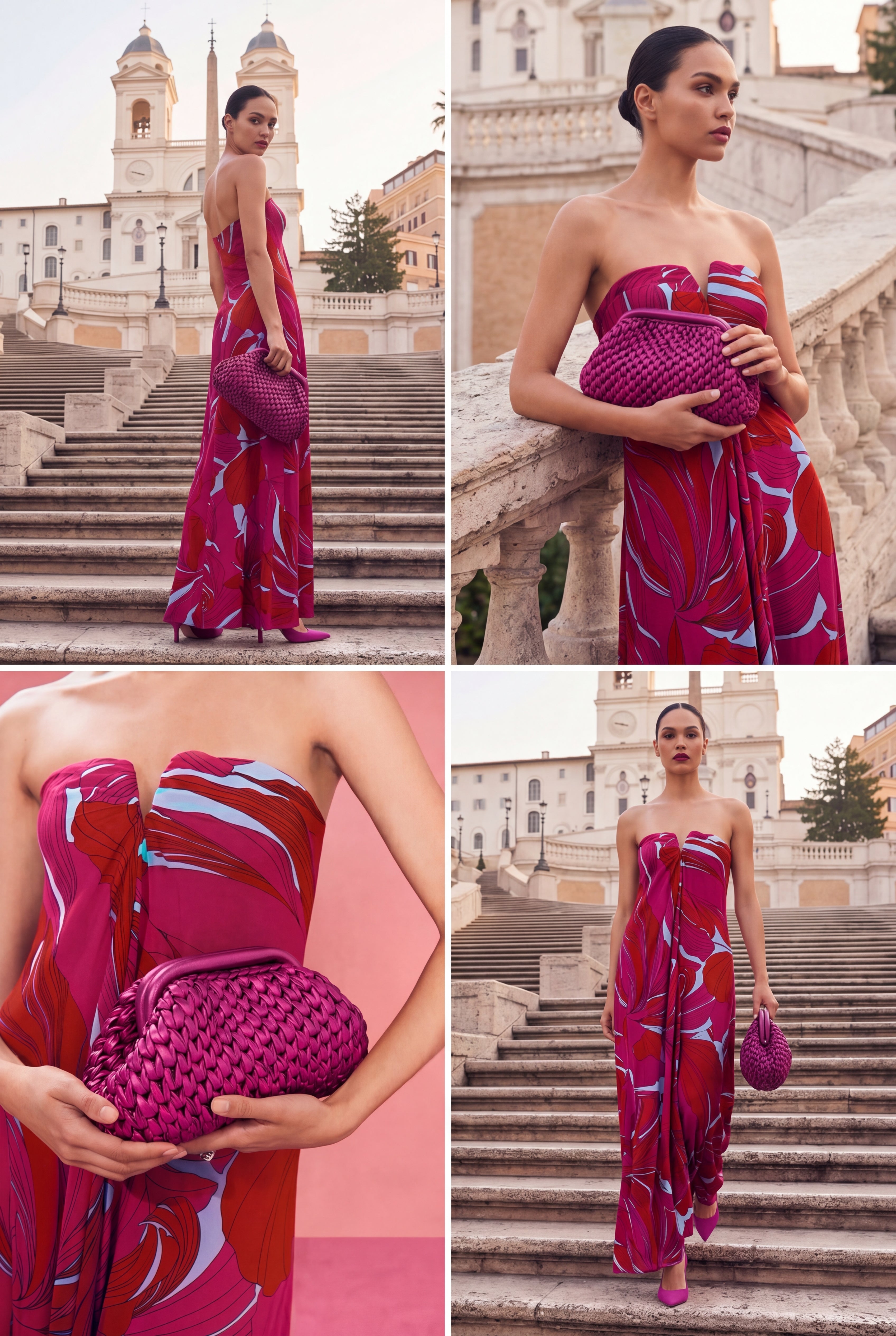 Fuchsia Pink Metallic Clutch