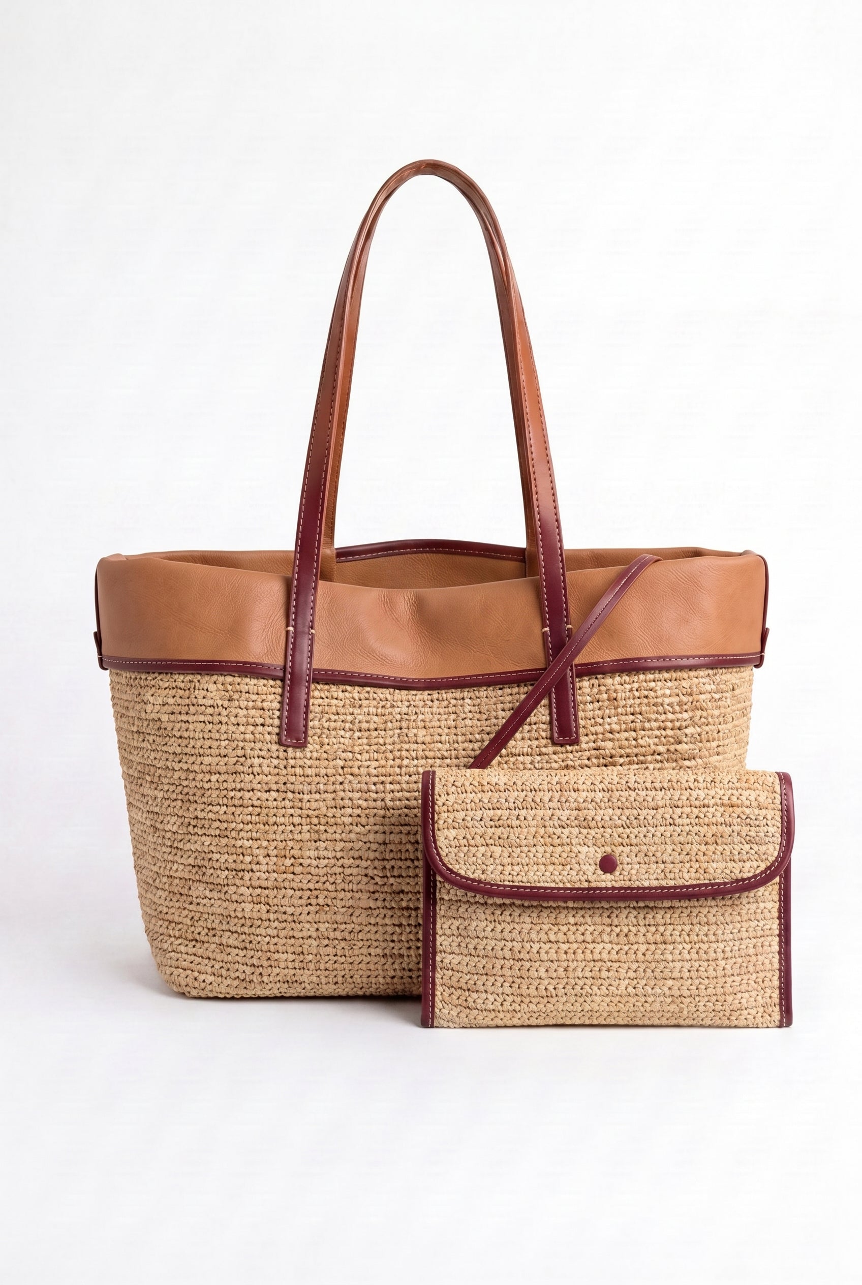 Reversible Bag Raffia Tan