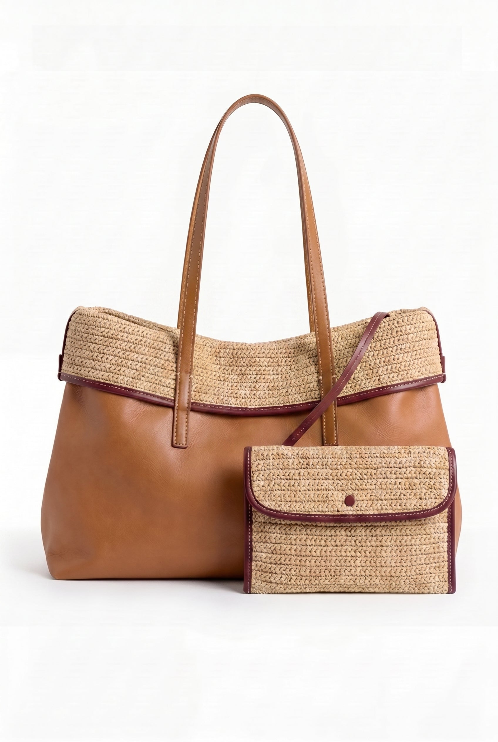 Reversible Bag Raffia Tan