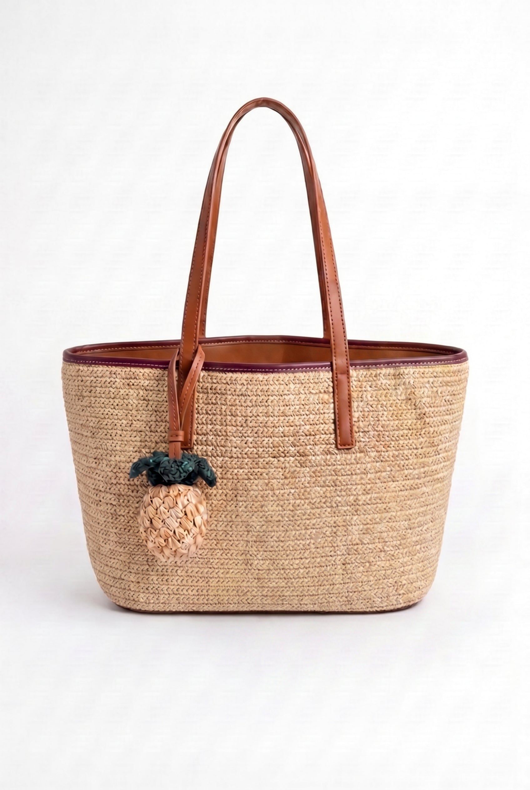 Reversible Bag Raffia Tan