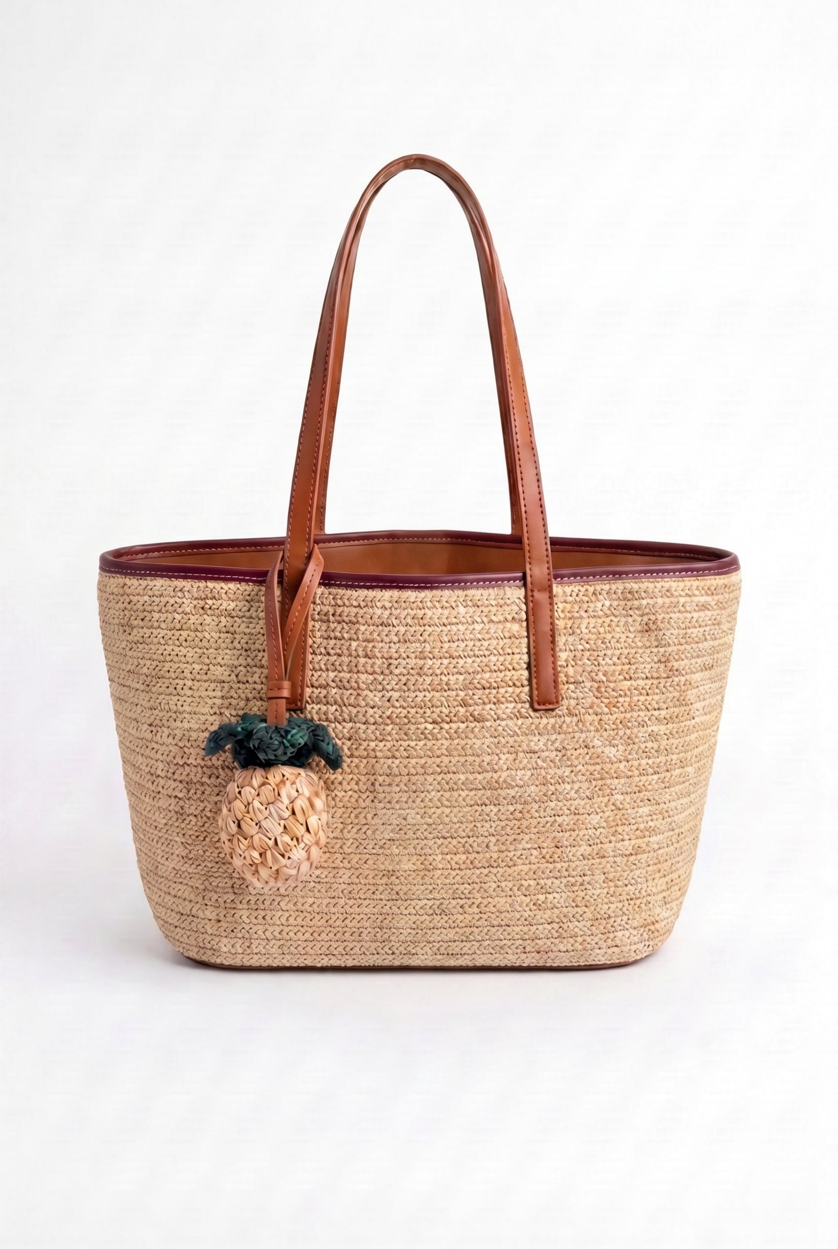 Reversible Bag Raffia Tan