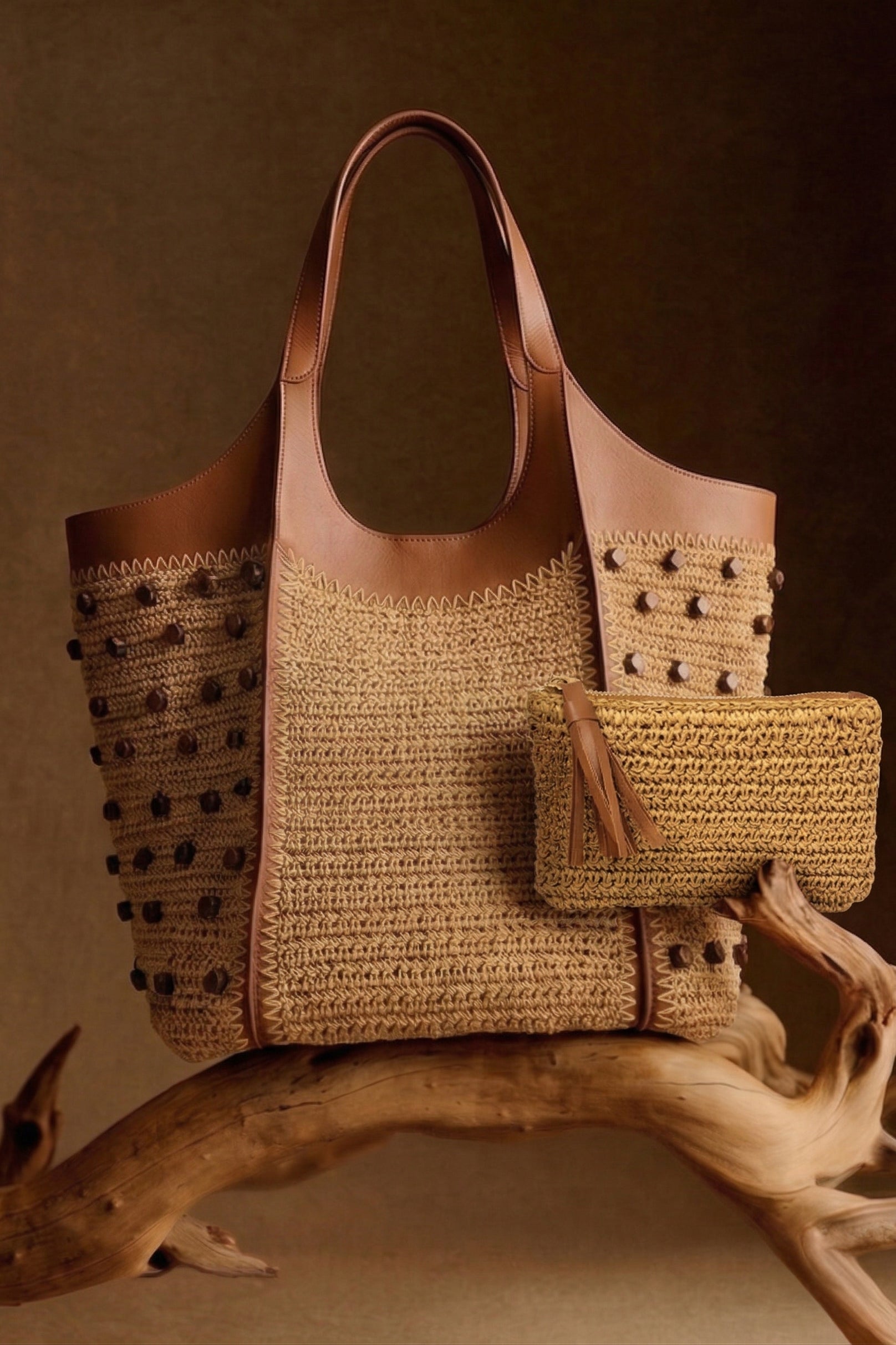 Rhea Raffia Tote Bag