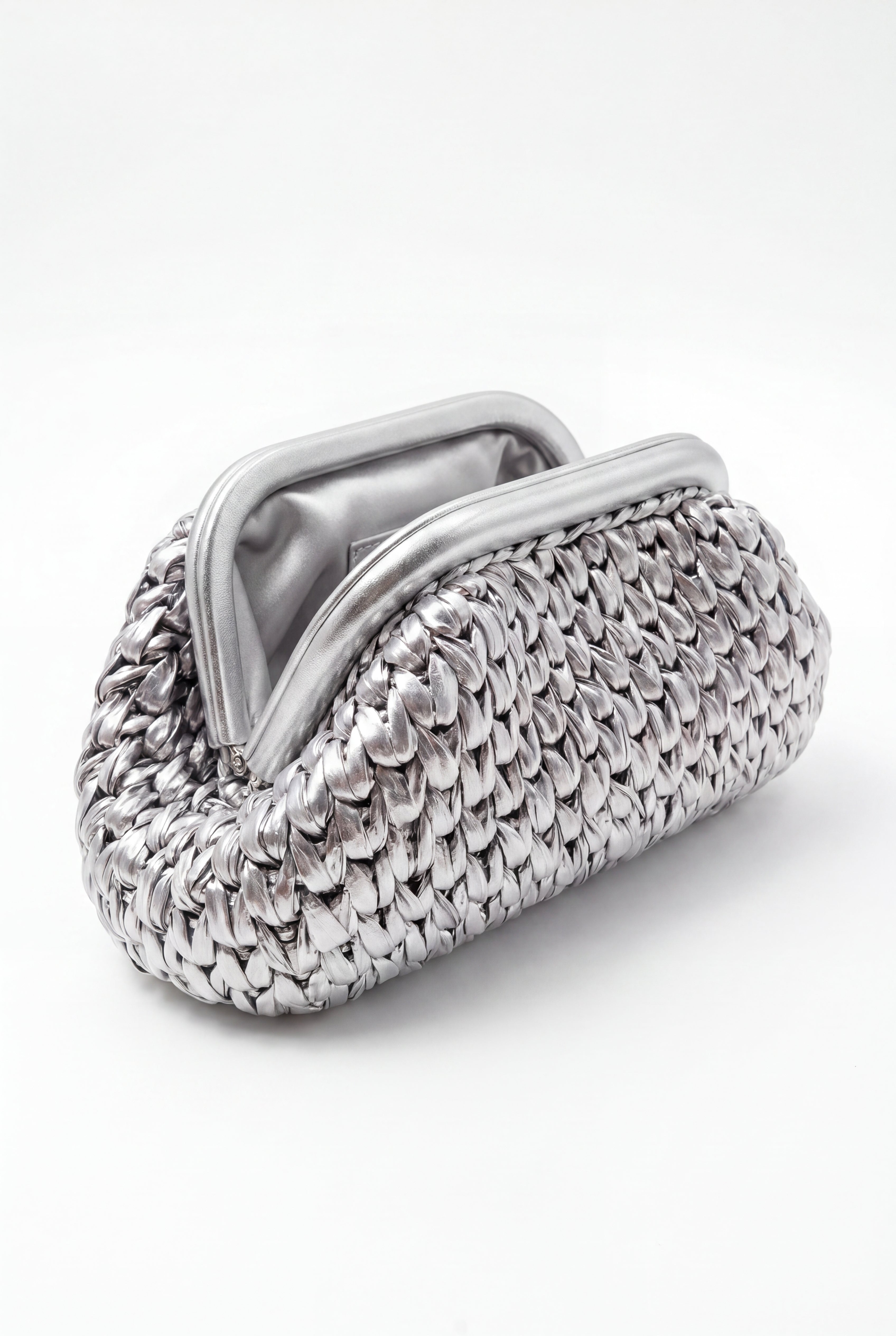 Silver Metallic Clutch
