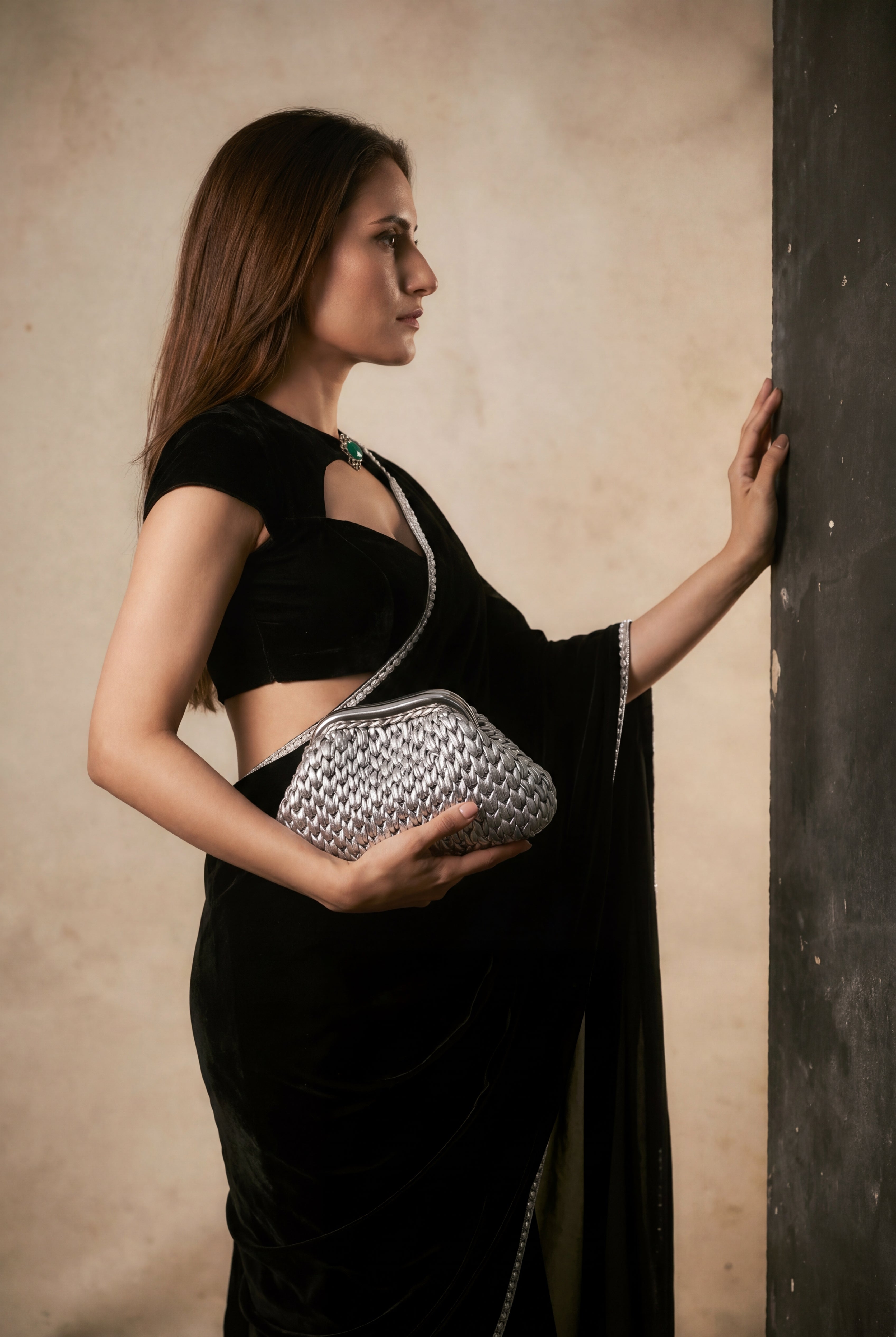 Silver Metallic Clutch