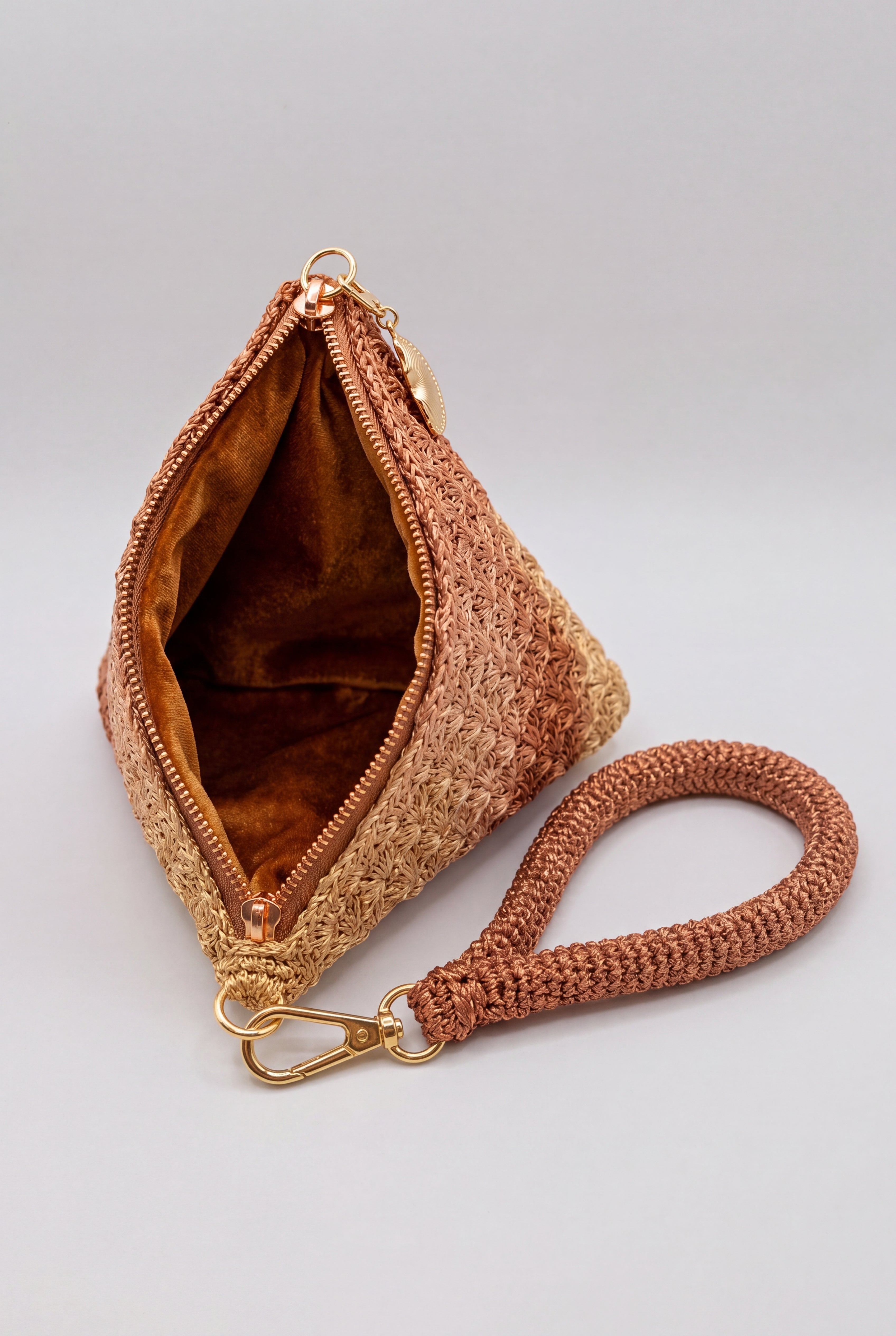 Solera Ombre Gold Copper Pyramid Bag