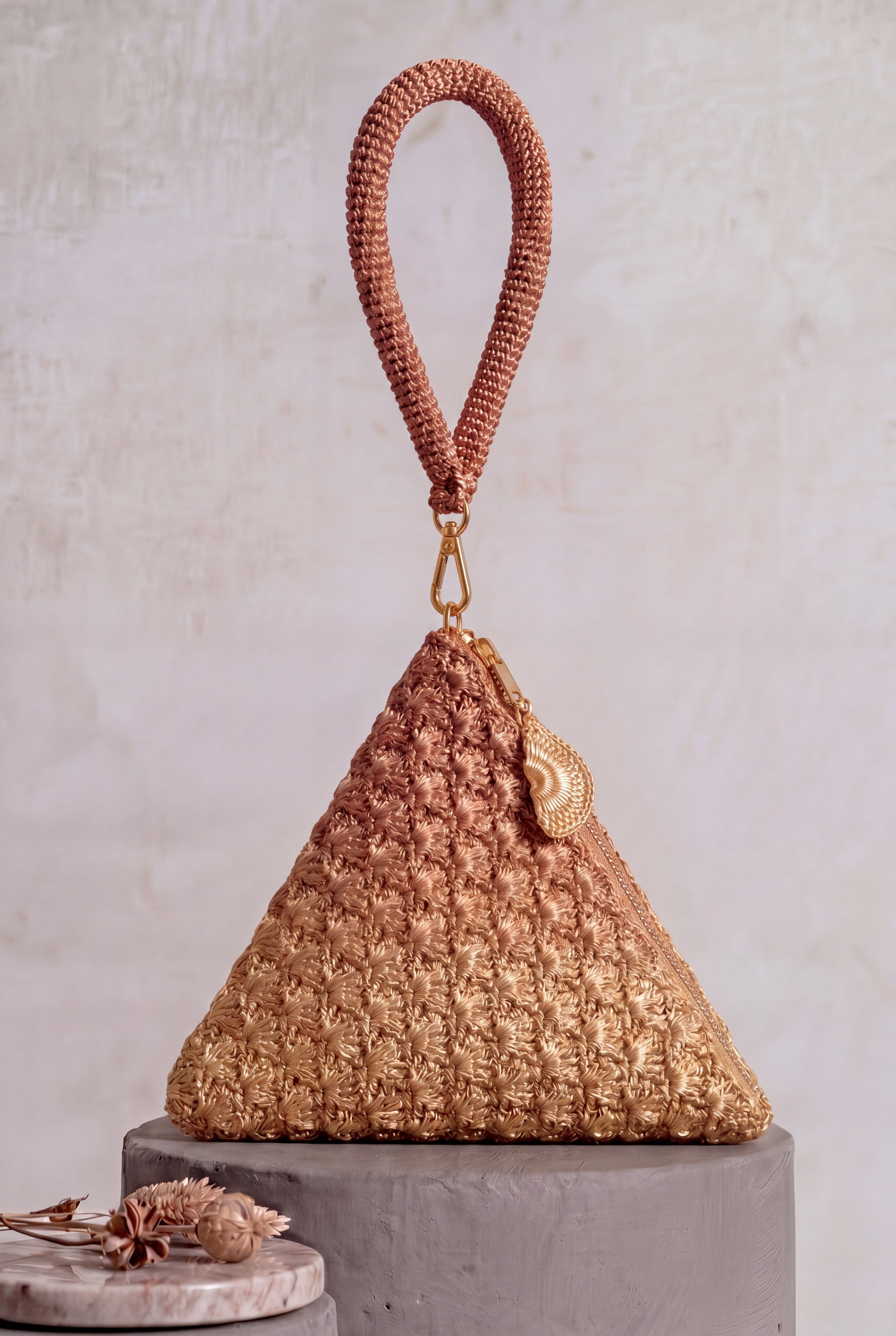 Solera Ombre Gold Copper Pyramid Bag
