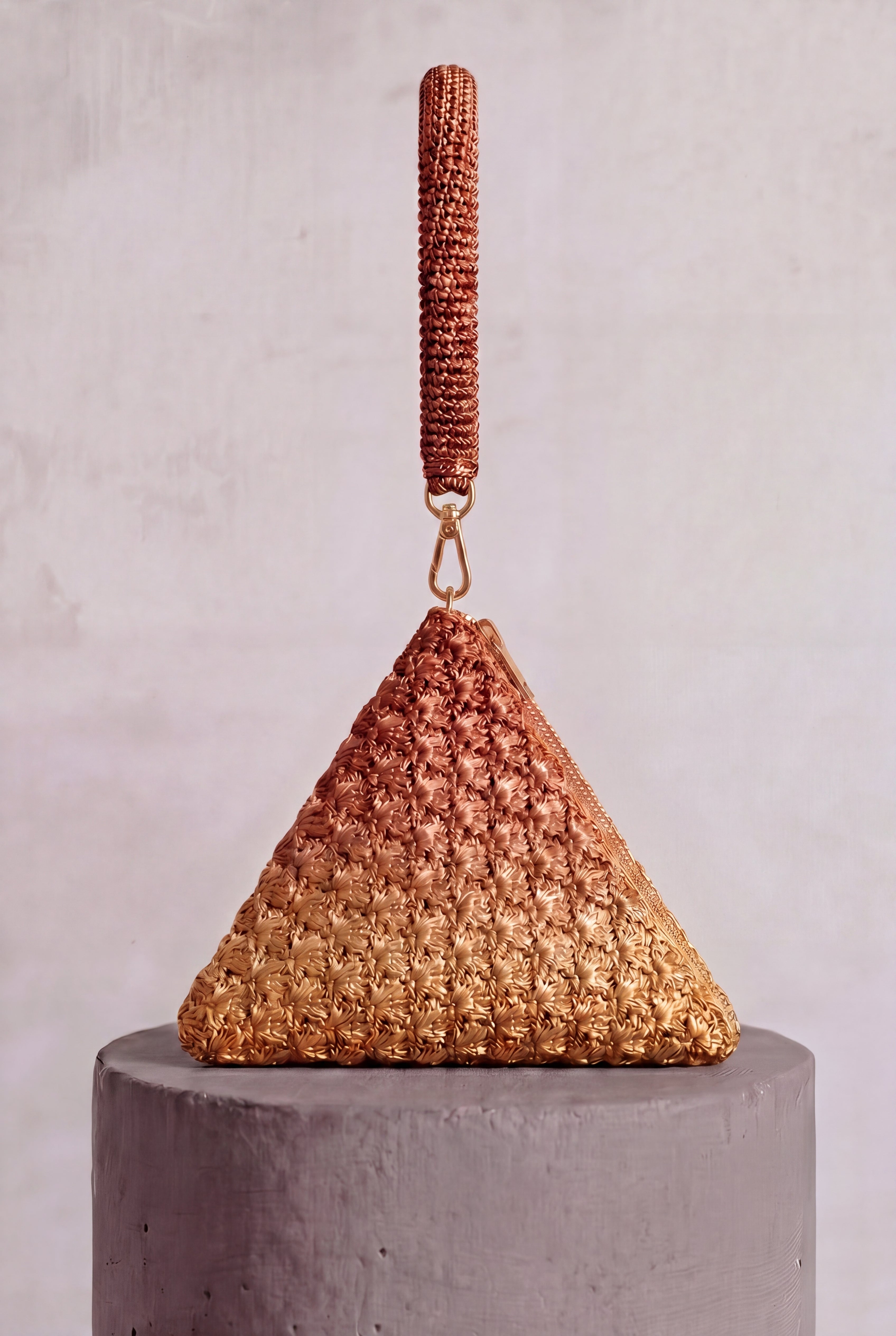 Solera Ombre Gold Copper Pyramid Bag