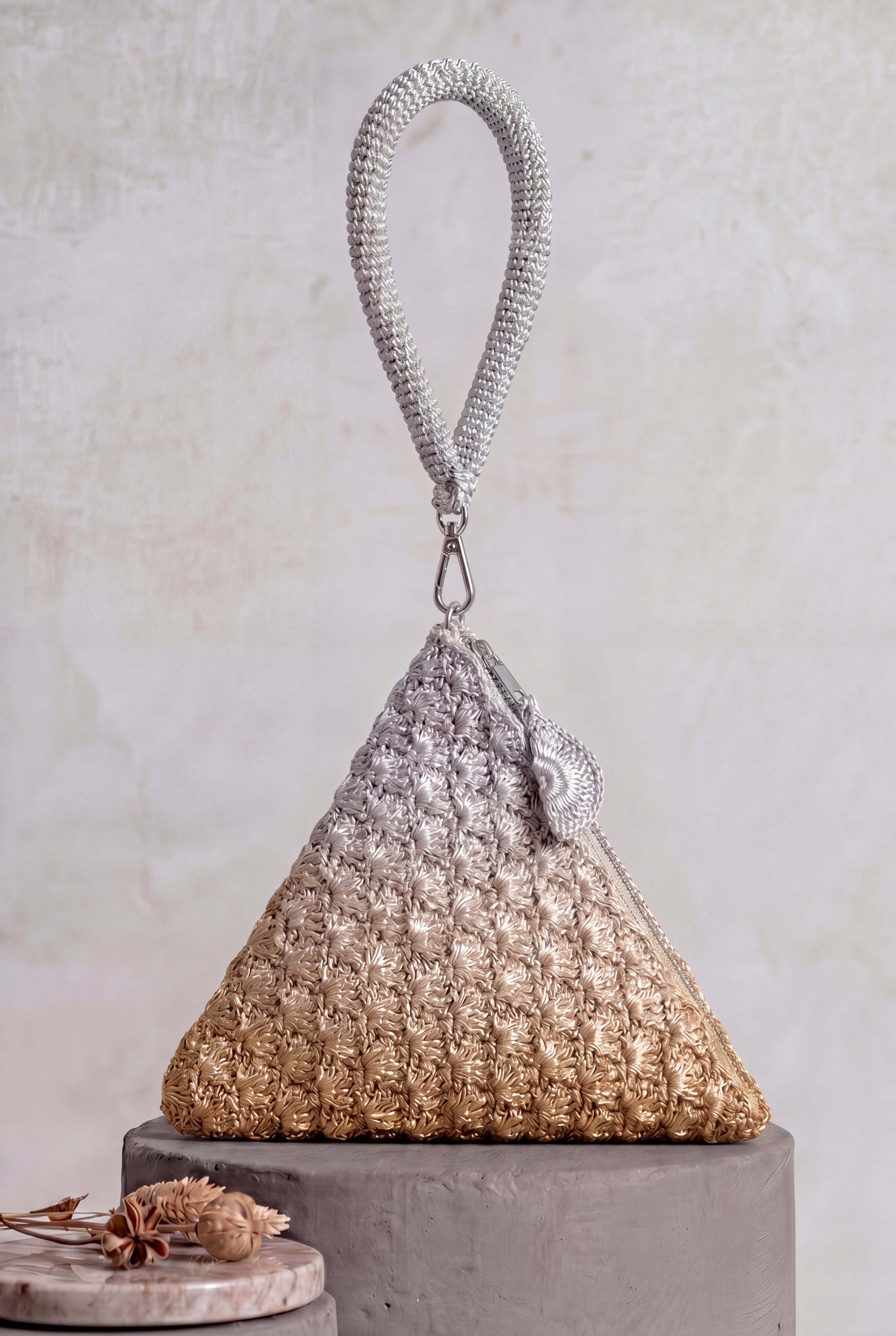 Solera Ombre Gold Silver Pyramid Bag