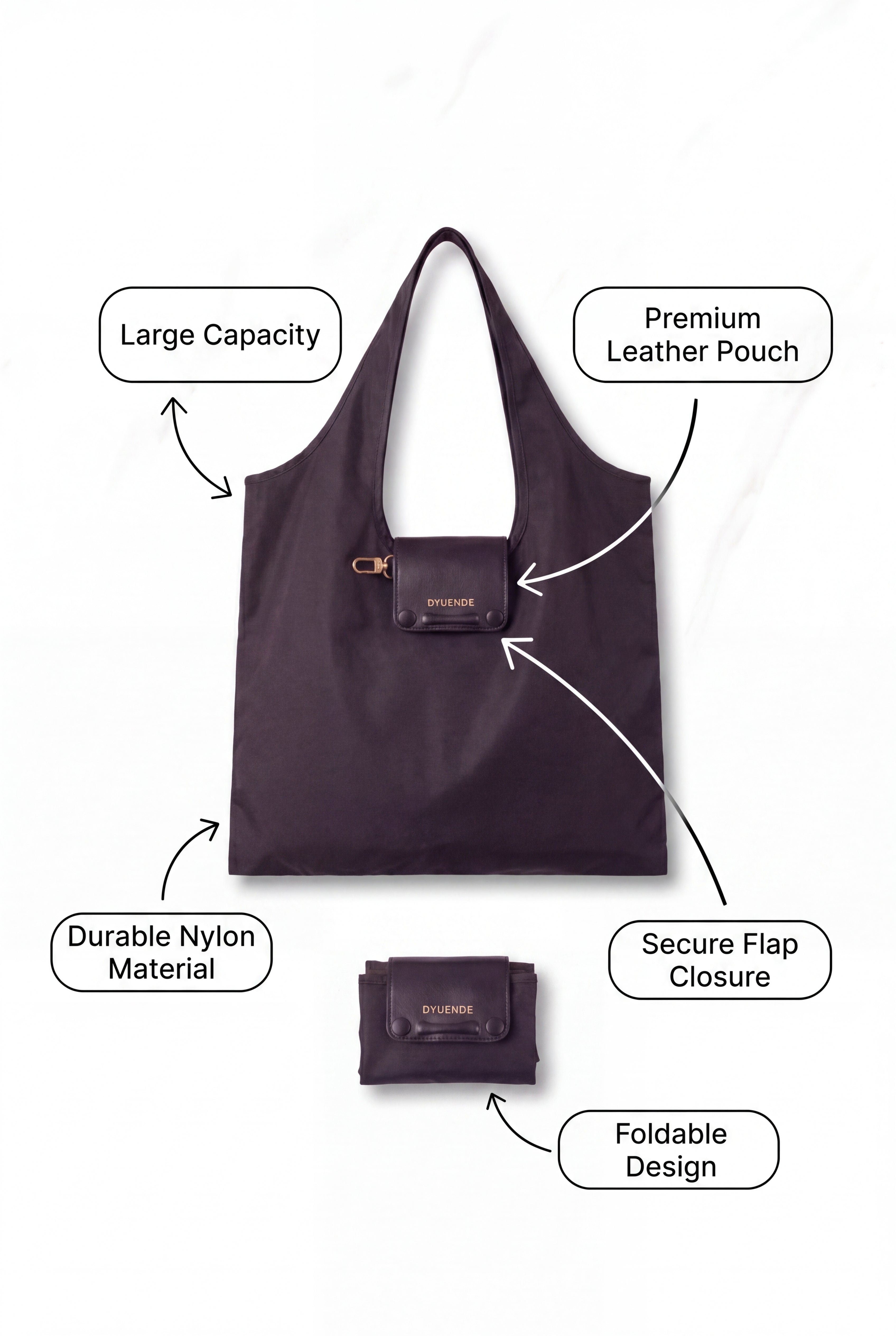 Rolly Foldable Bag Black