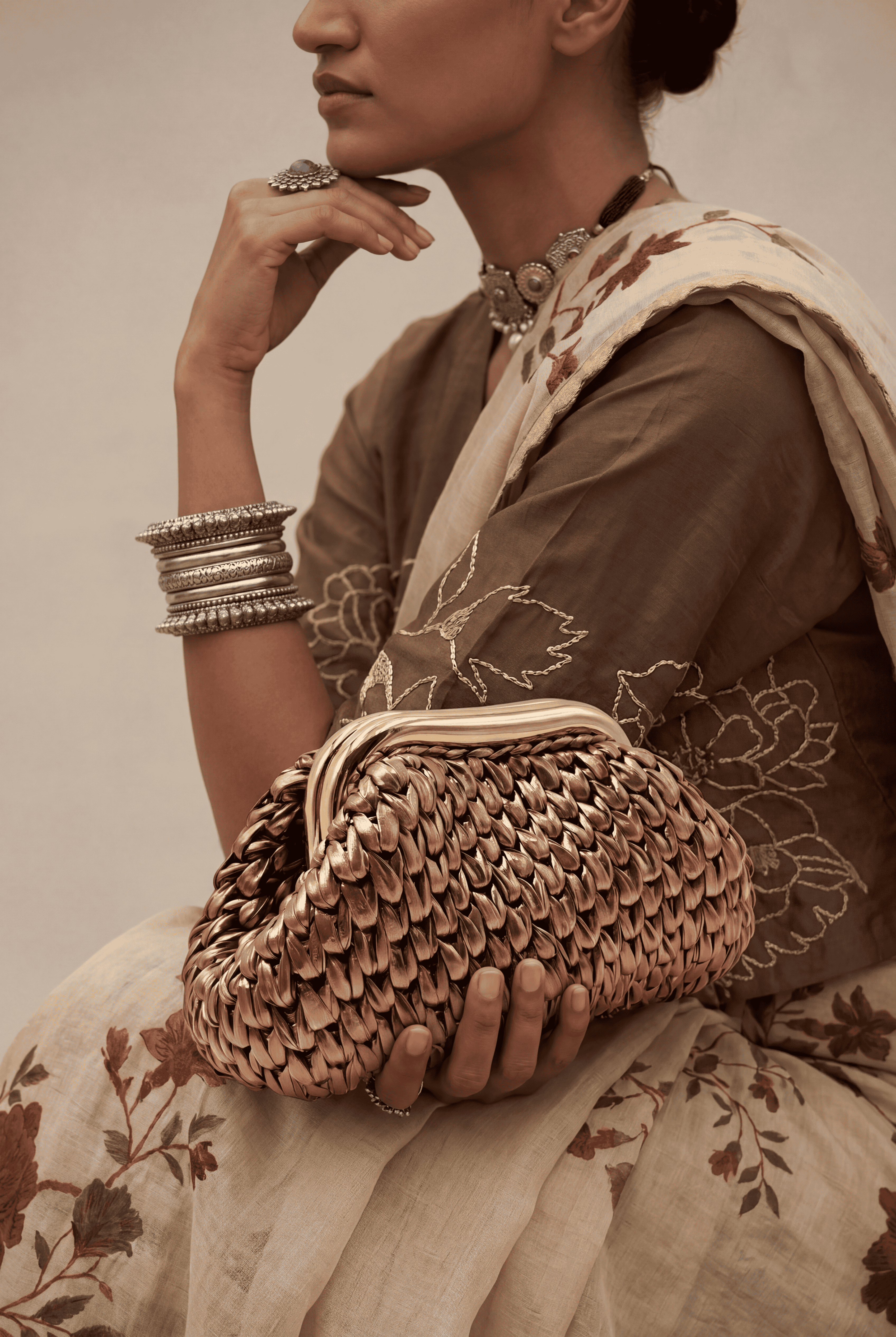 Gold Metallic Clutch