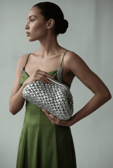 Silver Metallic Clutch