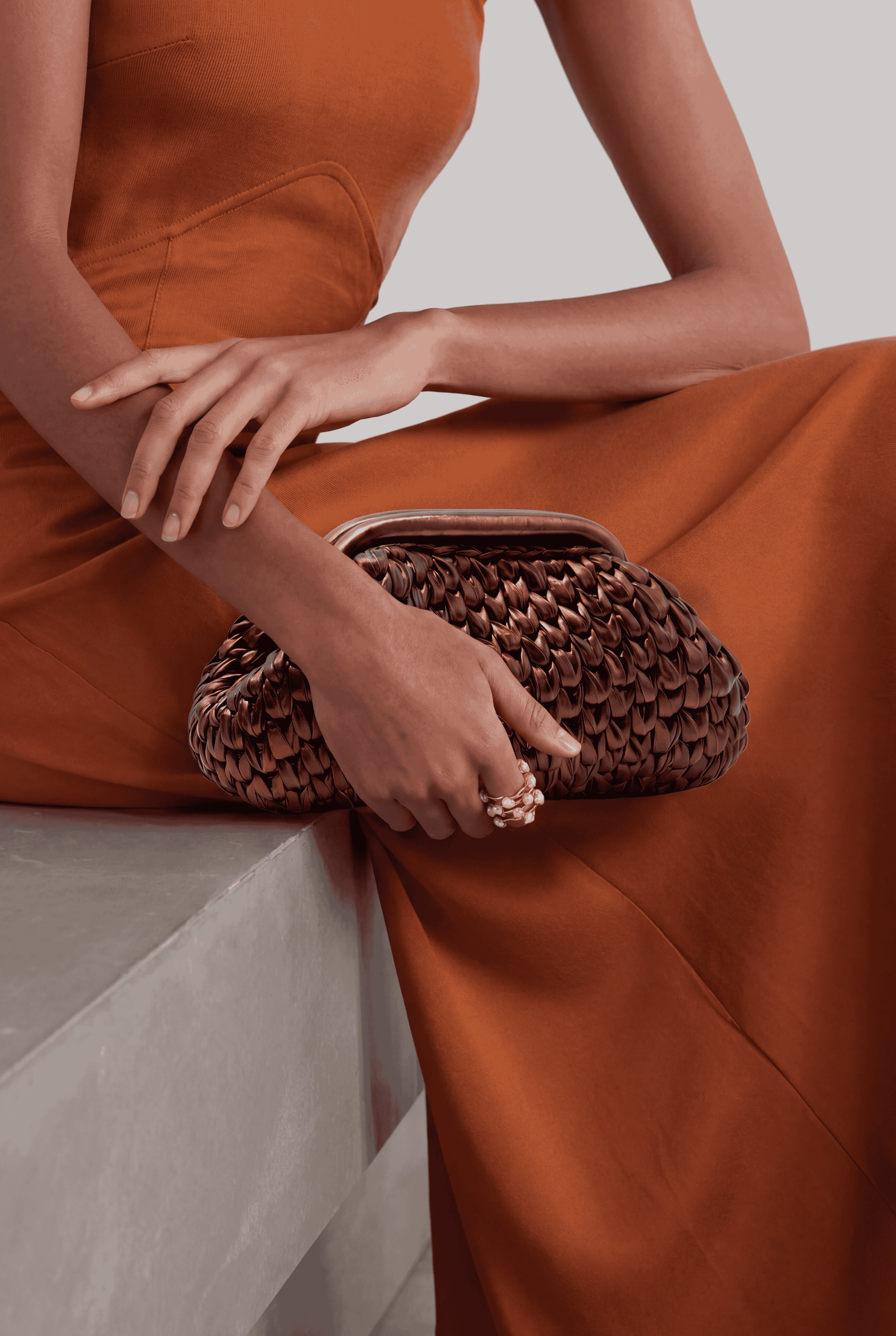 Bronze Metallic Clutch
