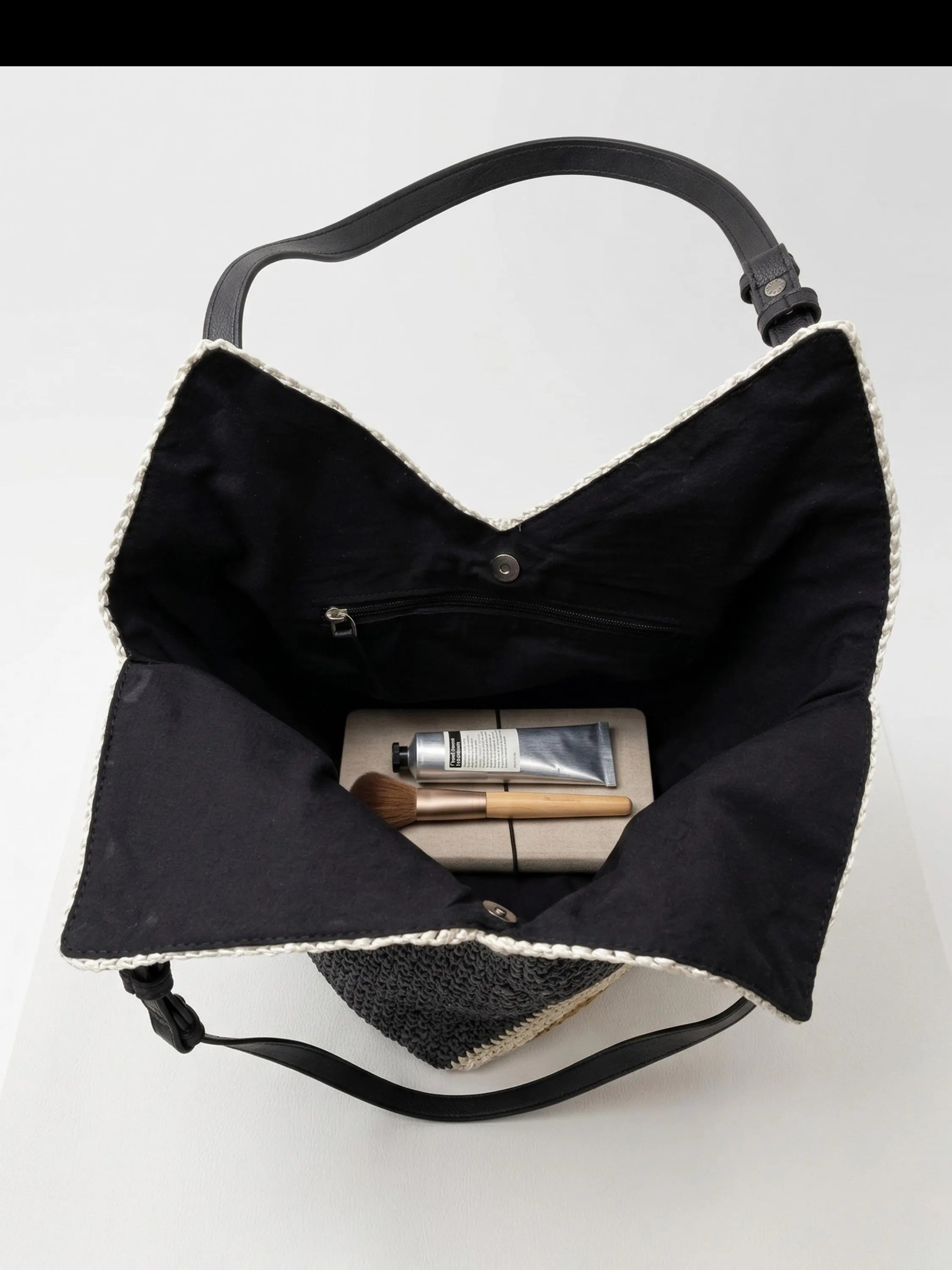 Slouchy Raffia Tote Bag