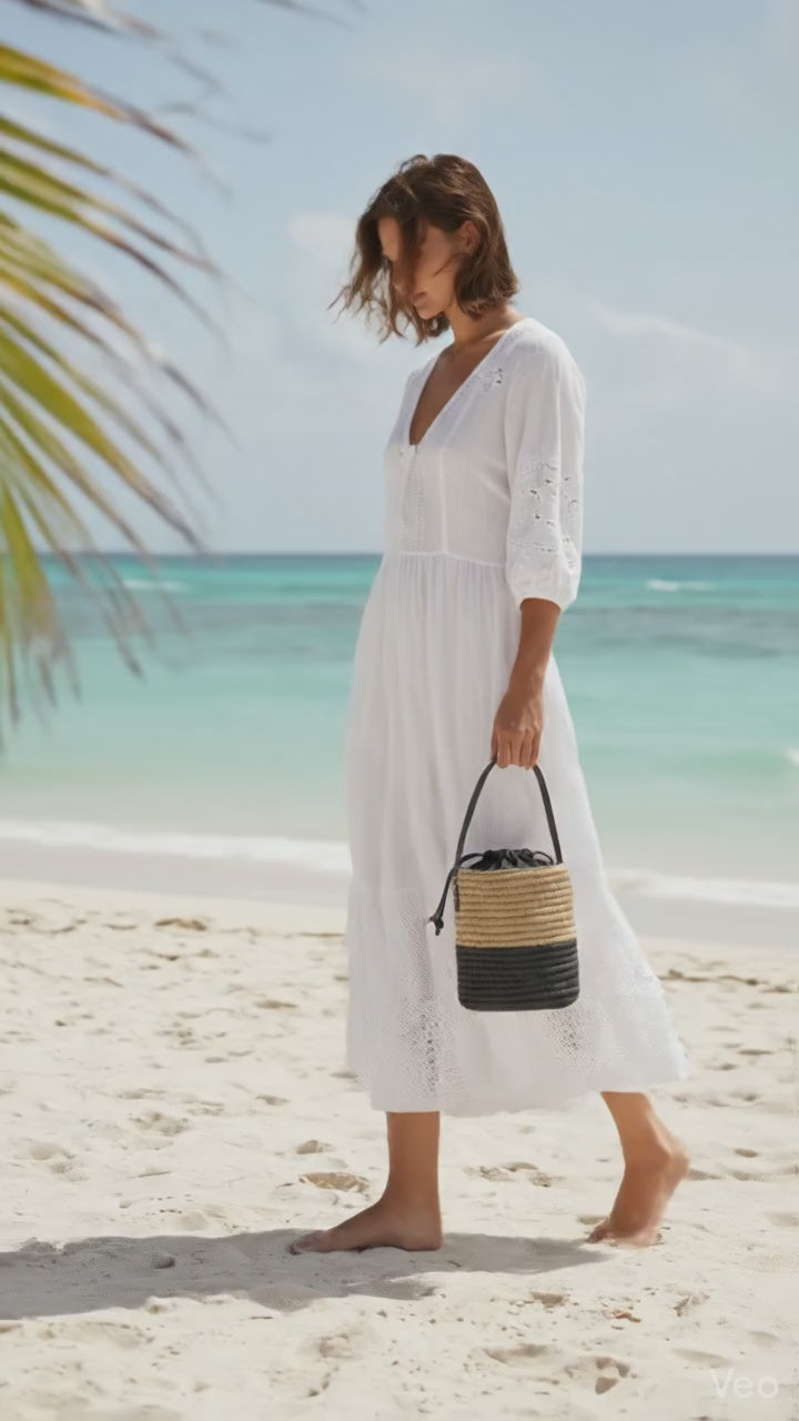 Raffia Bucket Bag